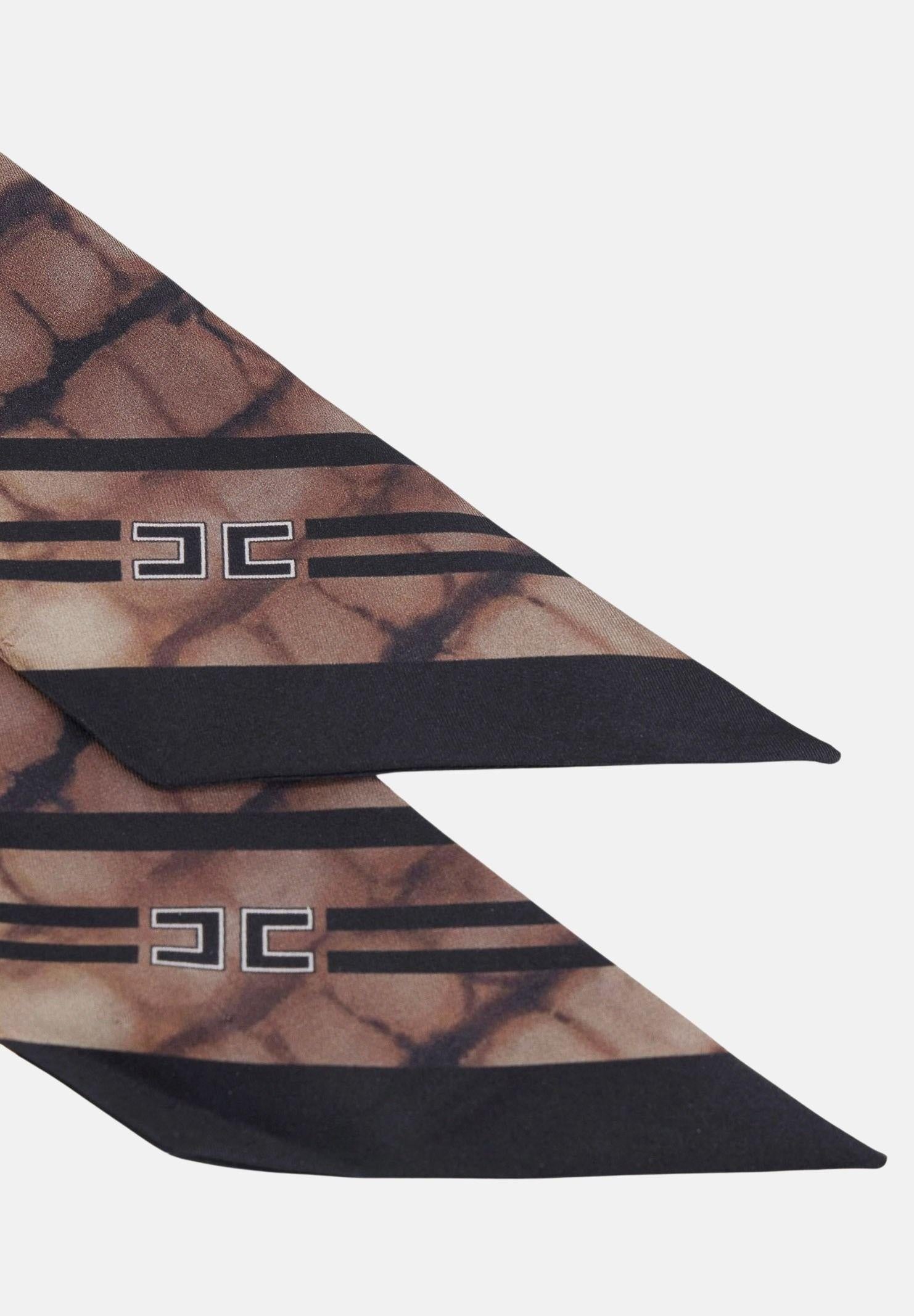 ELISABETTA FRANCHI Foulard cacao da donna in twill di seta FO23L61E2 644 ELISABETTA FRANCHI