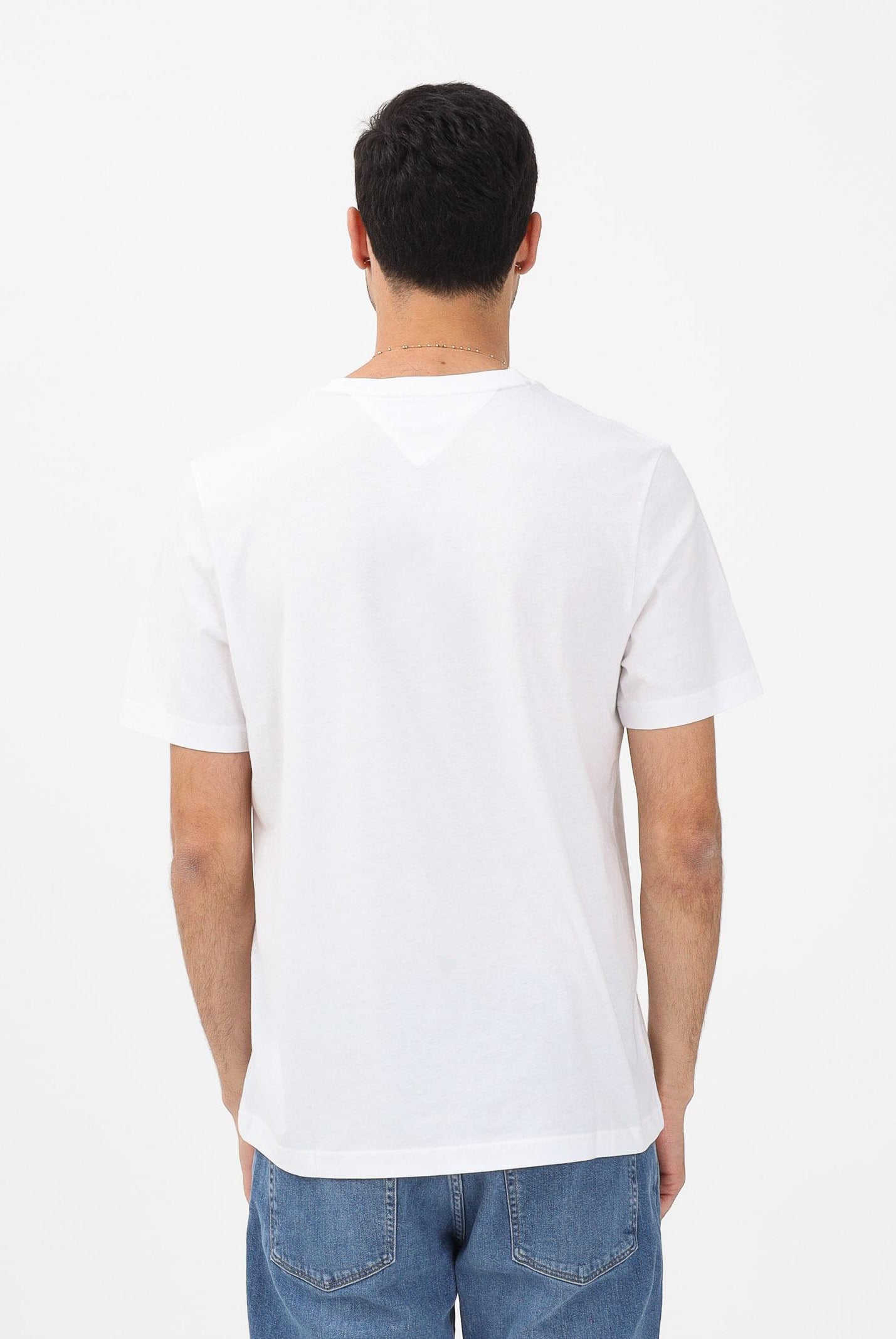 TOMMY HILFIGER T-shirt a manica corta bianca da uomo con logo MW0MW41455 YBR TOMMY HILFIGER