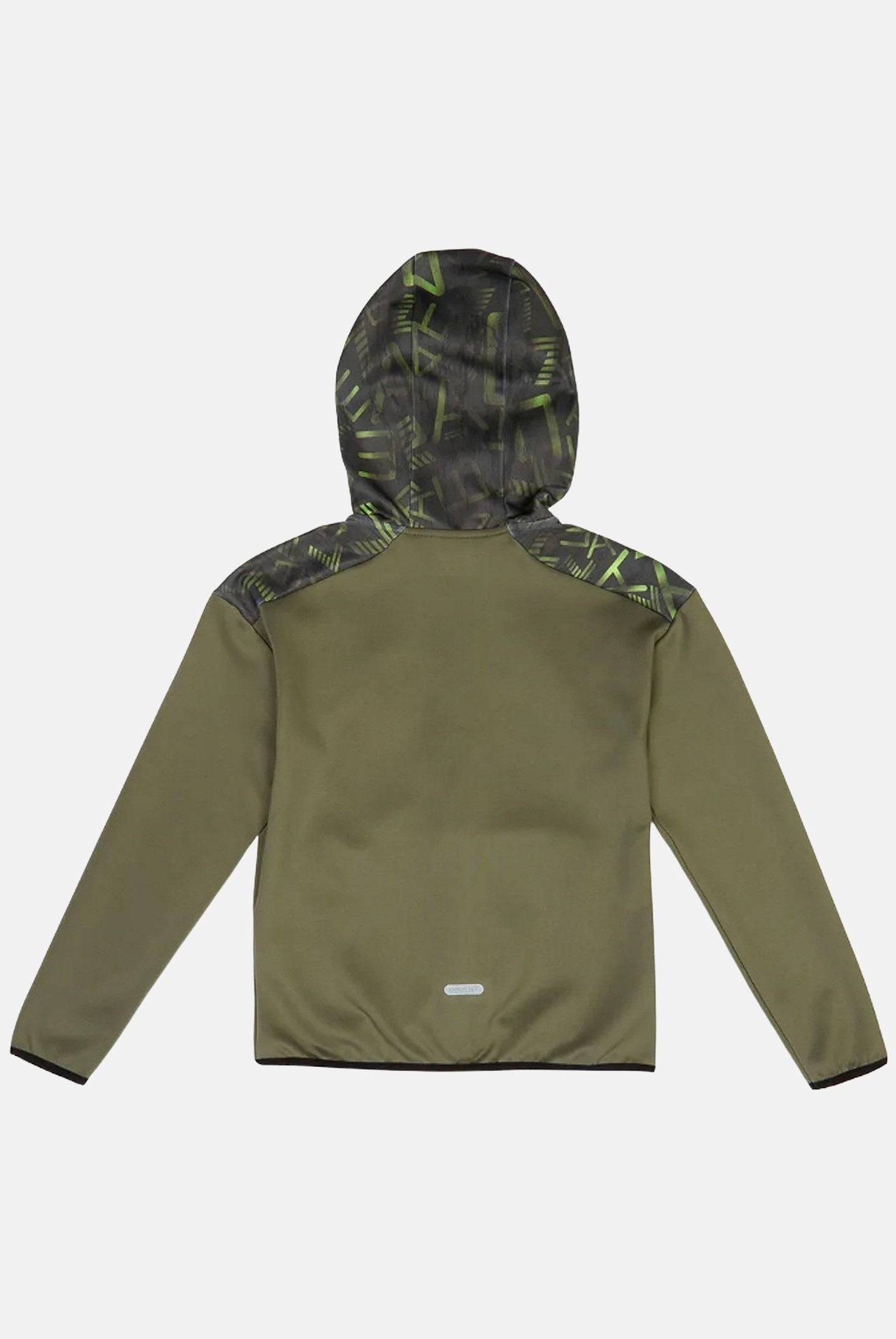 EA7 Felpa con zip verde oliva da bambino impreziosita da inserti con logo all-over 7B000146AF17999 U8100 EA7