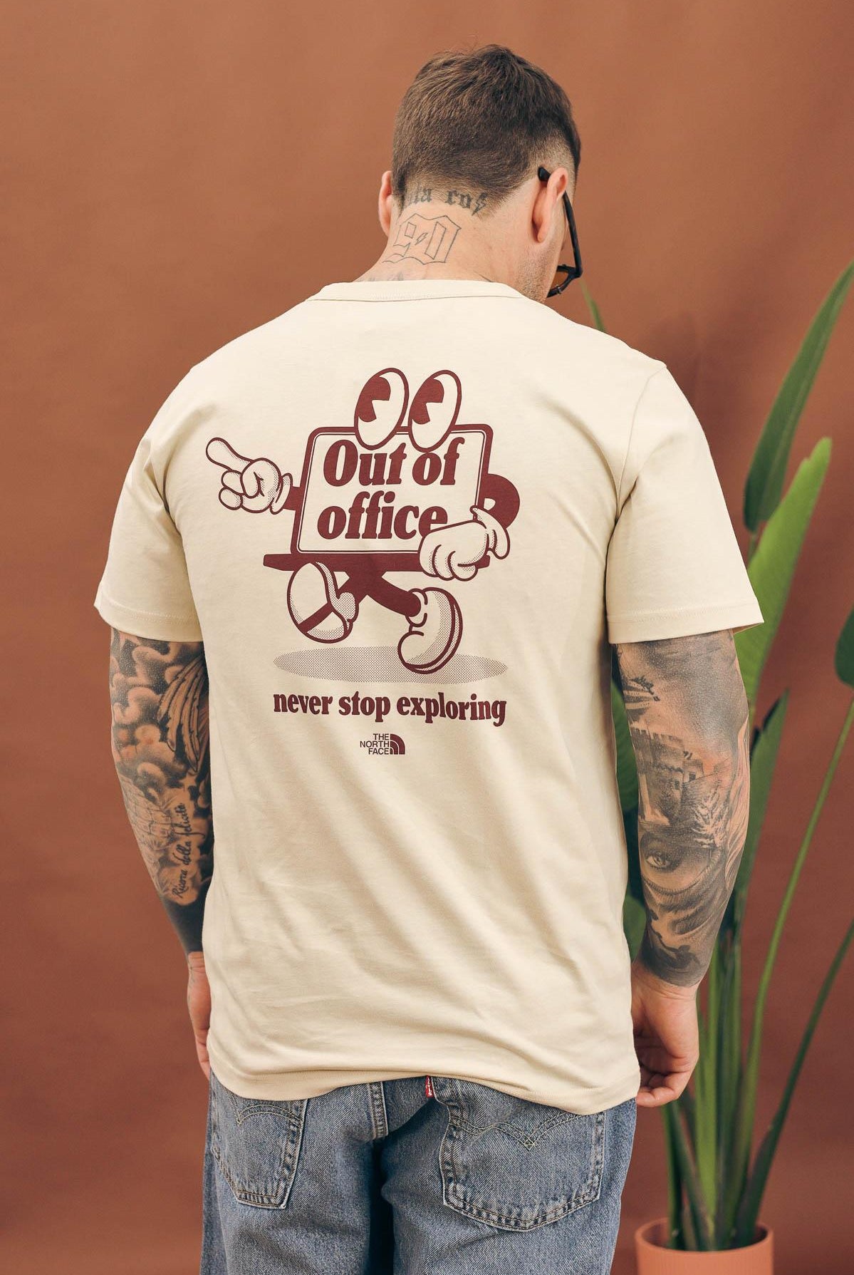 THE NORTH FACE T-shirt a manica corta Relaxed Cartoon beige da uomo NF0A8C303X41 . THE NORTH FACE