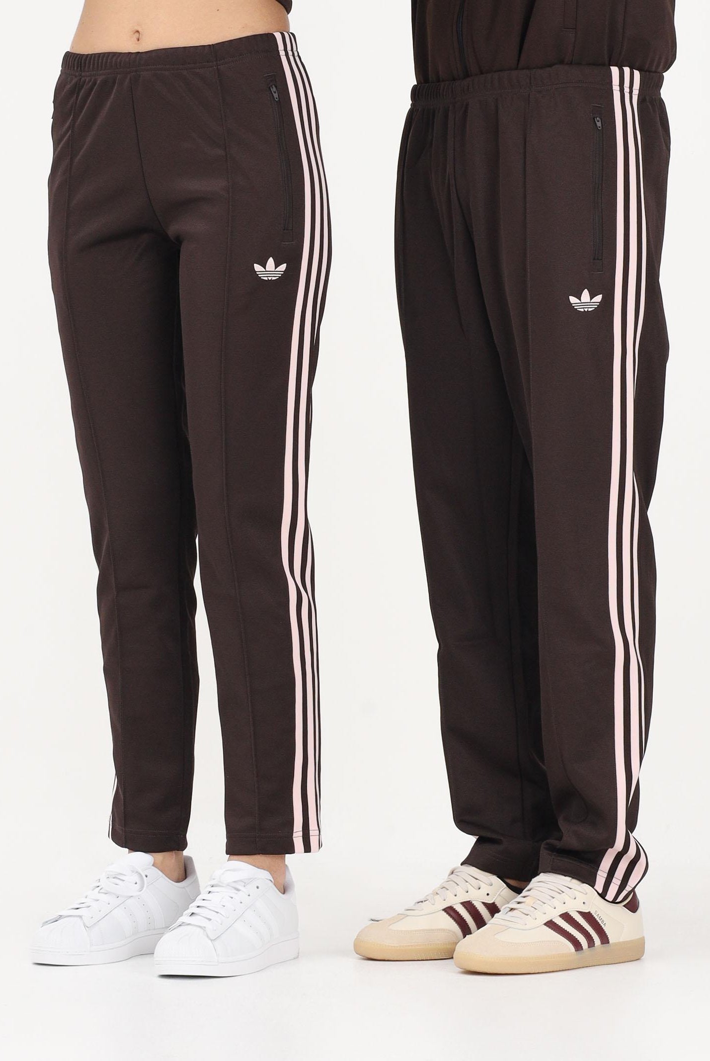 ADIDAS ORIGINALS Pantalone sportivo CLASSIC marrone e rosa per uomo e donna KE1667 . ADIDAS ORIGINALS