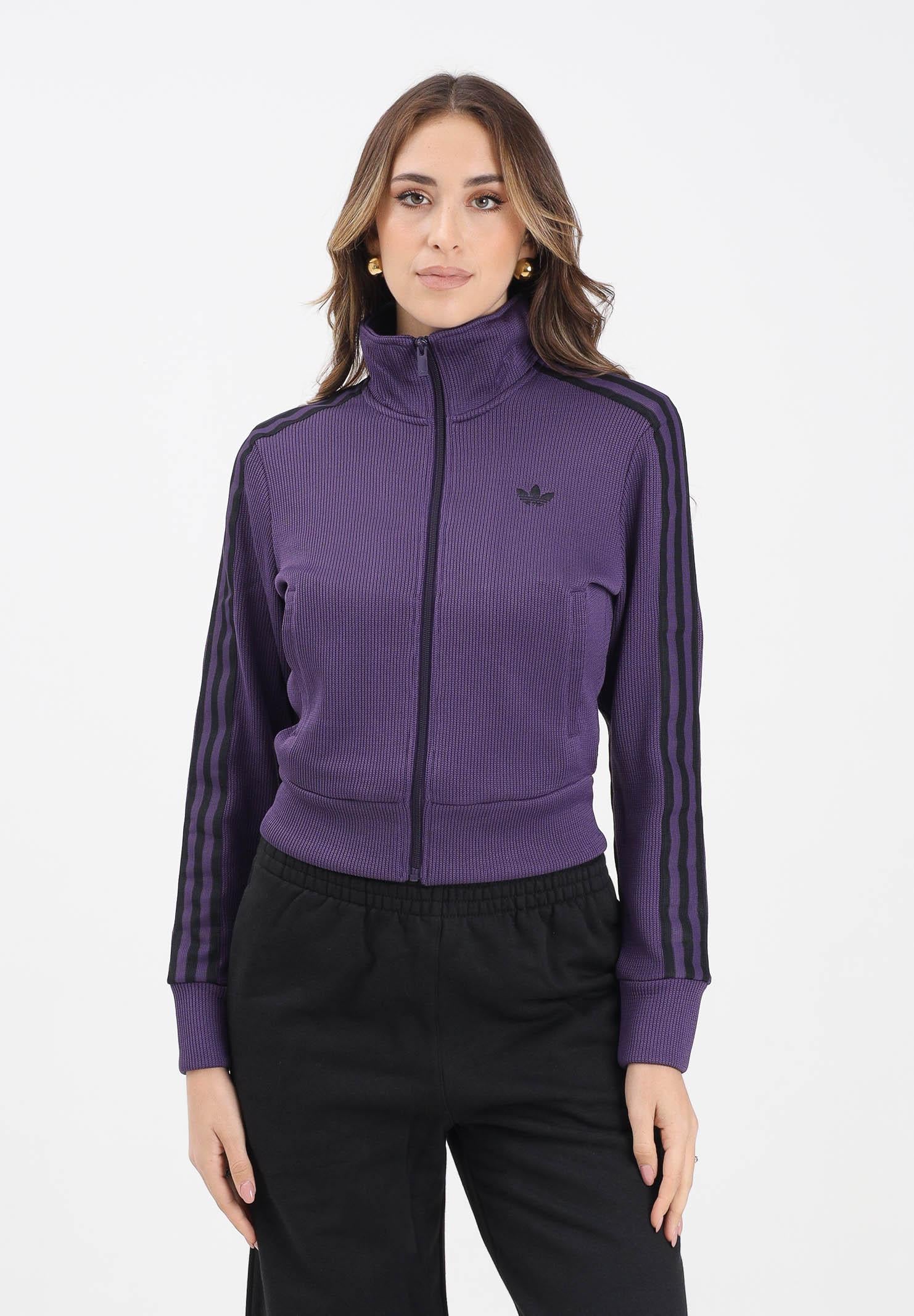 ADIDAS ORIGINALS Felpa con zip Firebird Adicolor Knit viola da donna JY2615 ADIDAS ORIGINALS