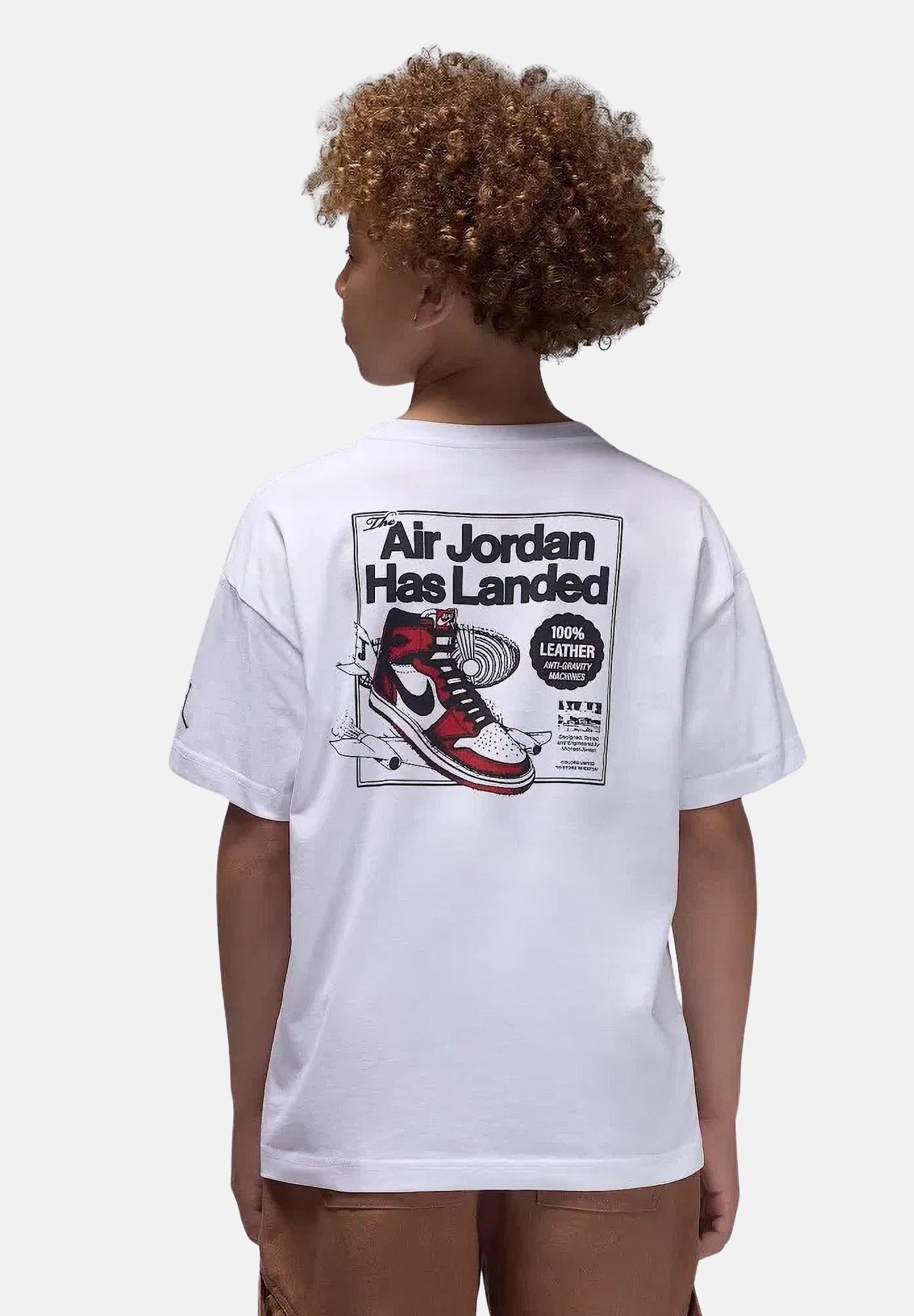 JORDAN T-shirt a manica corta Jordan Has Landed bianca da bambino 95F279 001 JORDAN
