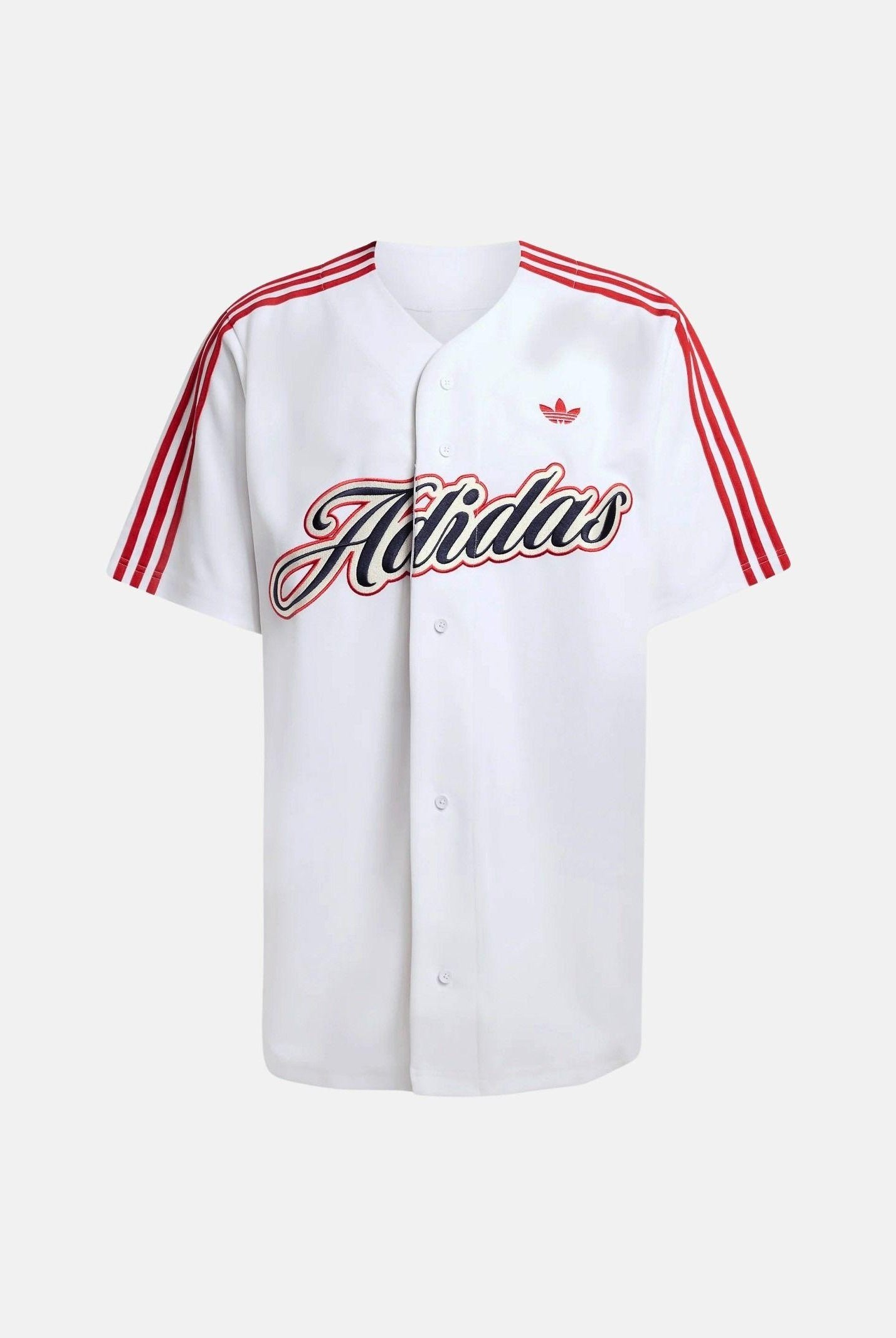 ADIDAS ORIGINALS Camicia a manica corta SUMMER LEAGUE VARSITY BASEBALL bianca per uomo e donna KD6563 . ADIDAS ORIGINALS