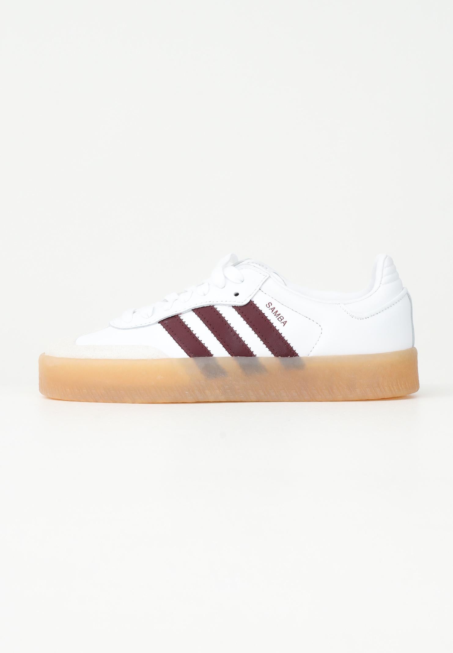 ADIDAS ORIGINALS Sneakers Sambae bianche e bordeaux da donna JP5610 . ADIDAS ORIGINALS