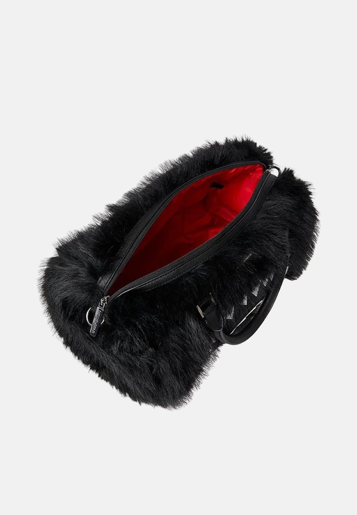 SPRAYGROUND Borsone FUR CRAY BLACK MINI DUFFLE nero per uomo e donna 910D8209NSZ . SPRAYGROUND