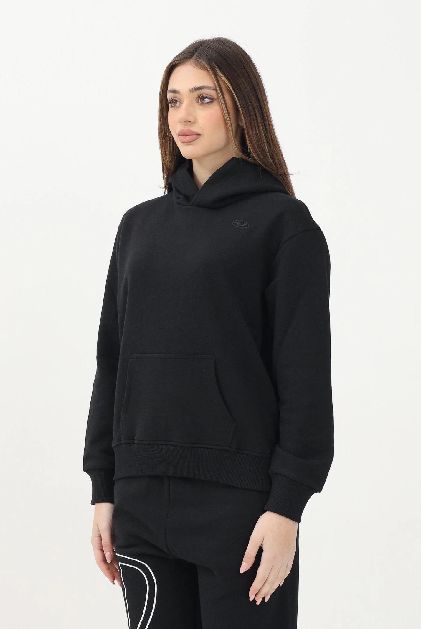 DIESEL Felpa con cappuccio Smacshoodmegovald nera per donna, ragazzi e bambini J022750GYCJ K900 DIESEL