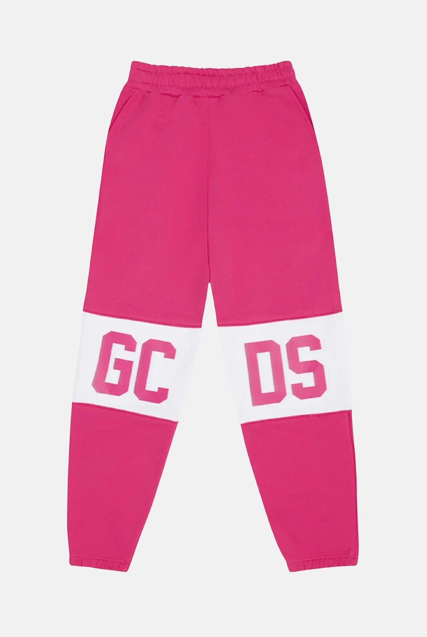 GCDS pantalone rosa da bambina in cotone con vita elasticizzata B2KU3017BA2 59 GCDS