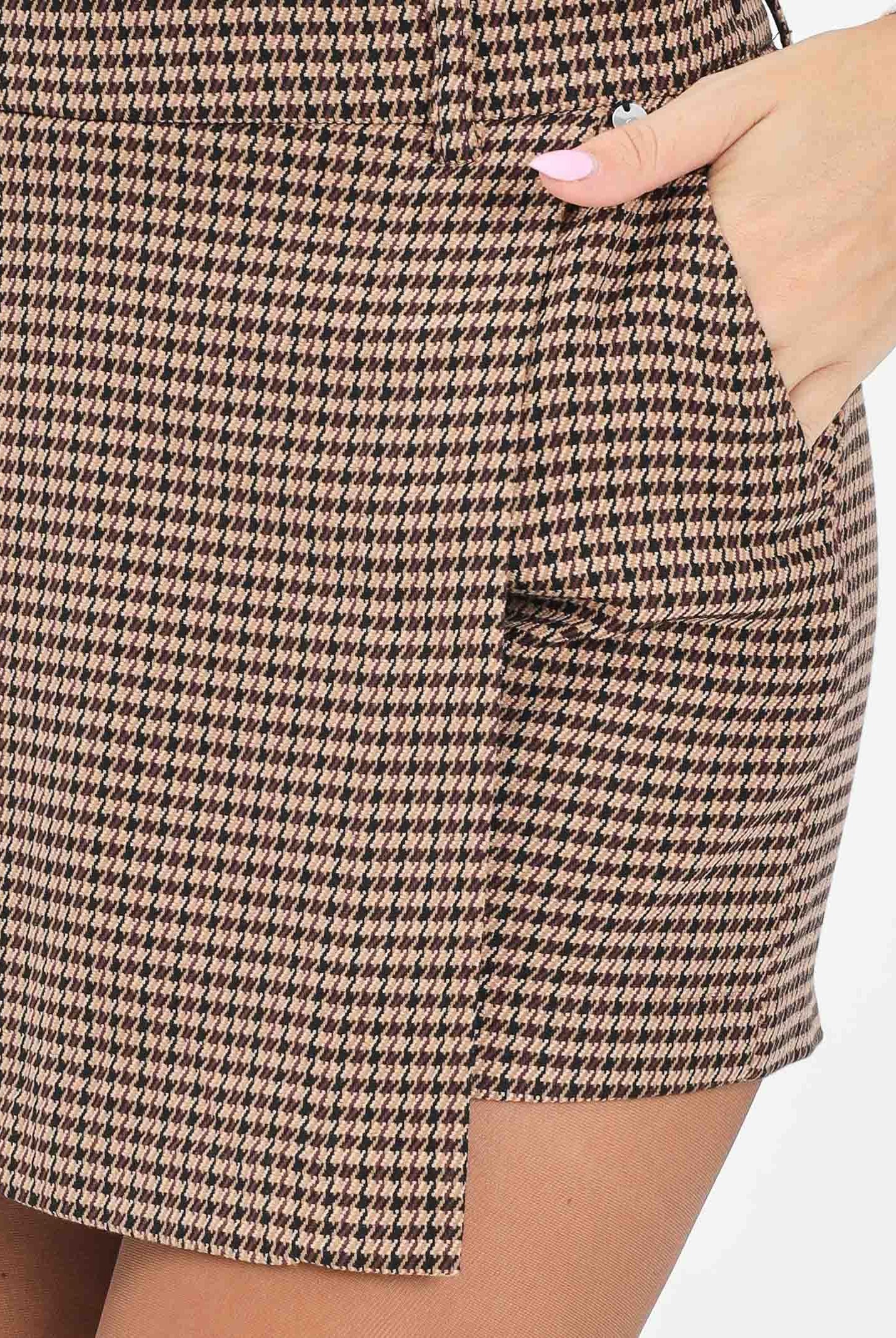 ONLY Shorts marrone da donna con fantasia pied-de-poule 15353569 DecadentChocolate ONLY