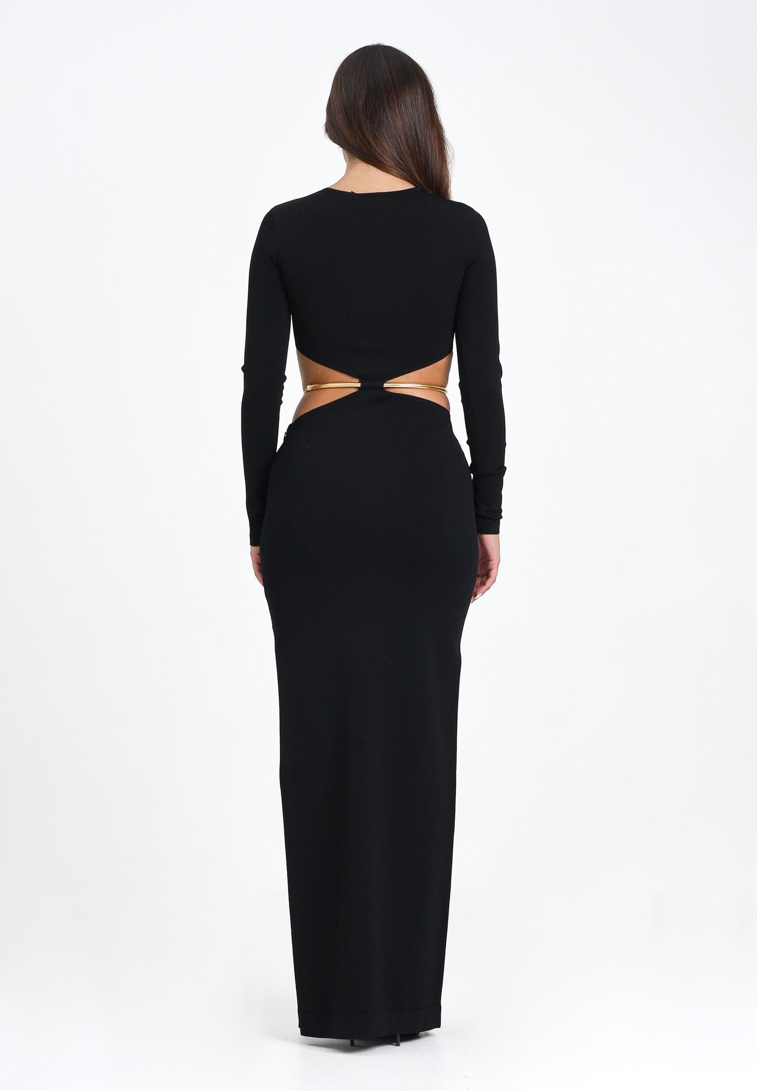 ELISABETTA FRANCHI Abito lungo nero da donna con snake gioiello AM24S56E2 110 ELISABETTA FRANCHI