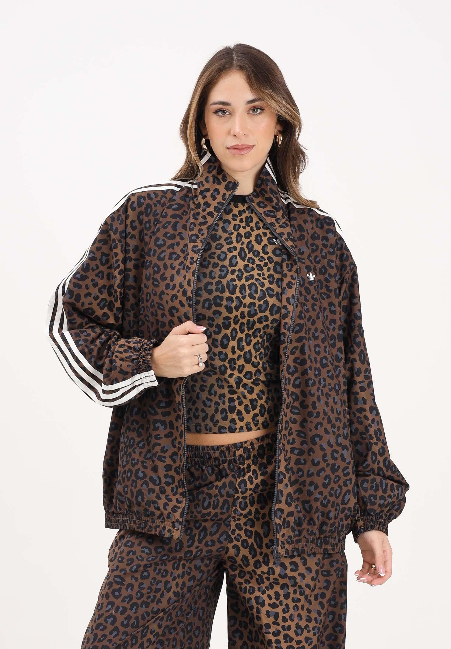 ADIDAS ORIGINALS Giacca a vento Leopard Firebird Oversized beige da donna JW7301 ADIDAS ORIGINALS