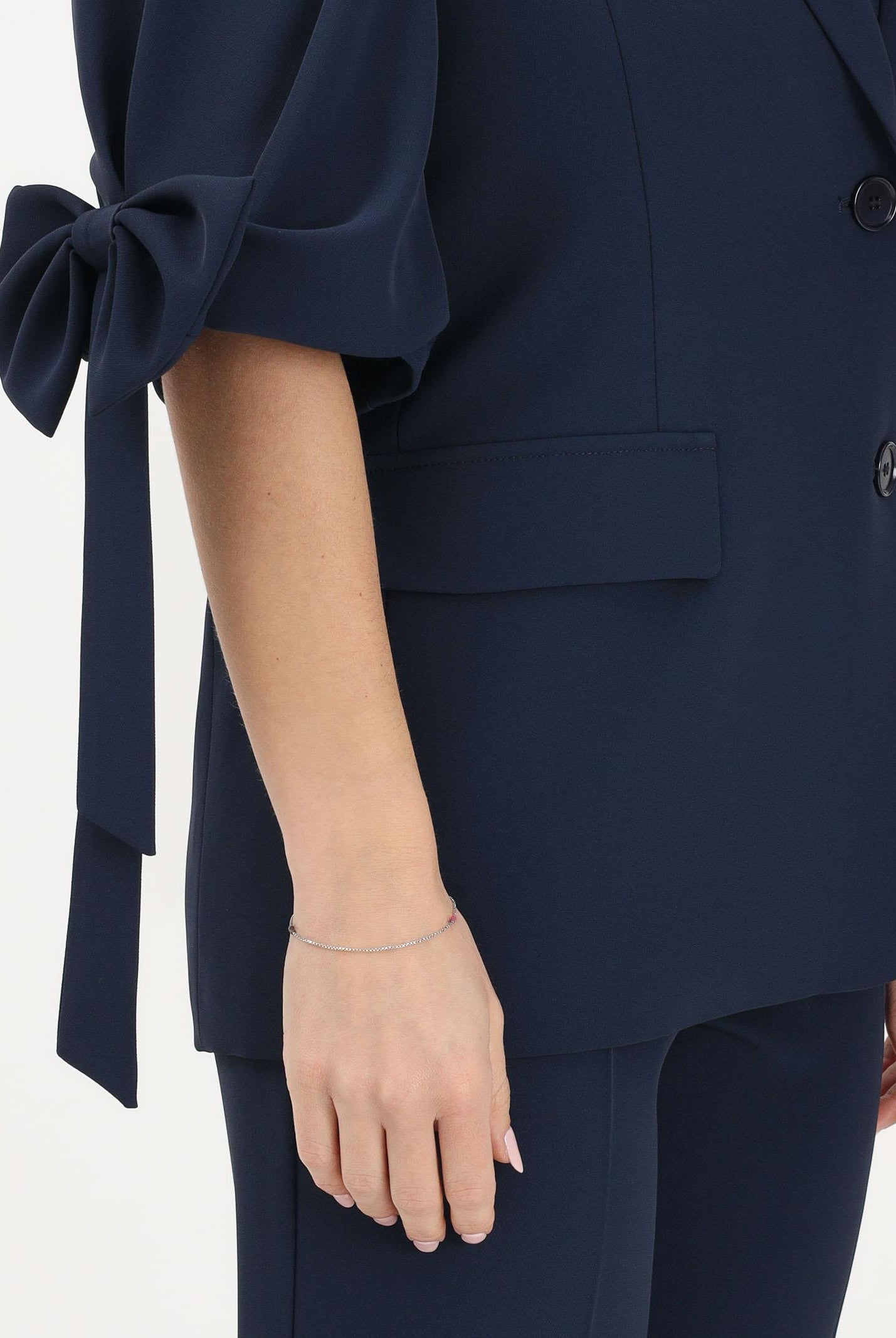 VICOLO Giacca monopetto blu da donna con fiocchi TAB0244 A89 VICOLO