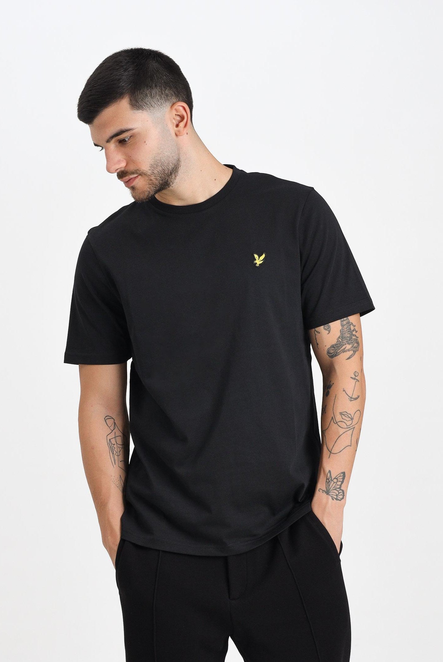 LYLE & SCOTT T-shirt a manica corta nera da uomo con logo TS400VOG Z865 LYLE & SCOTT