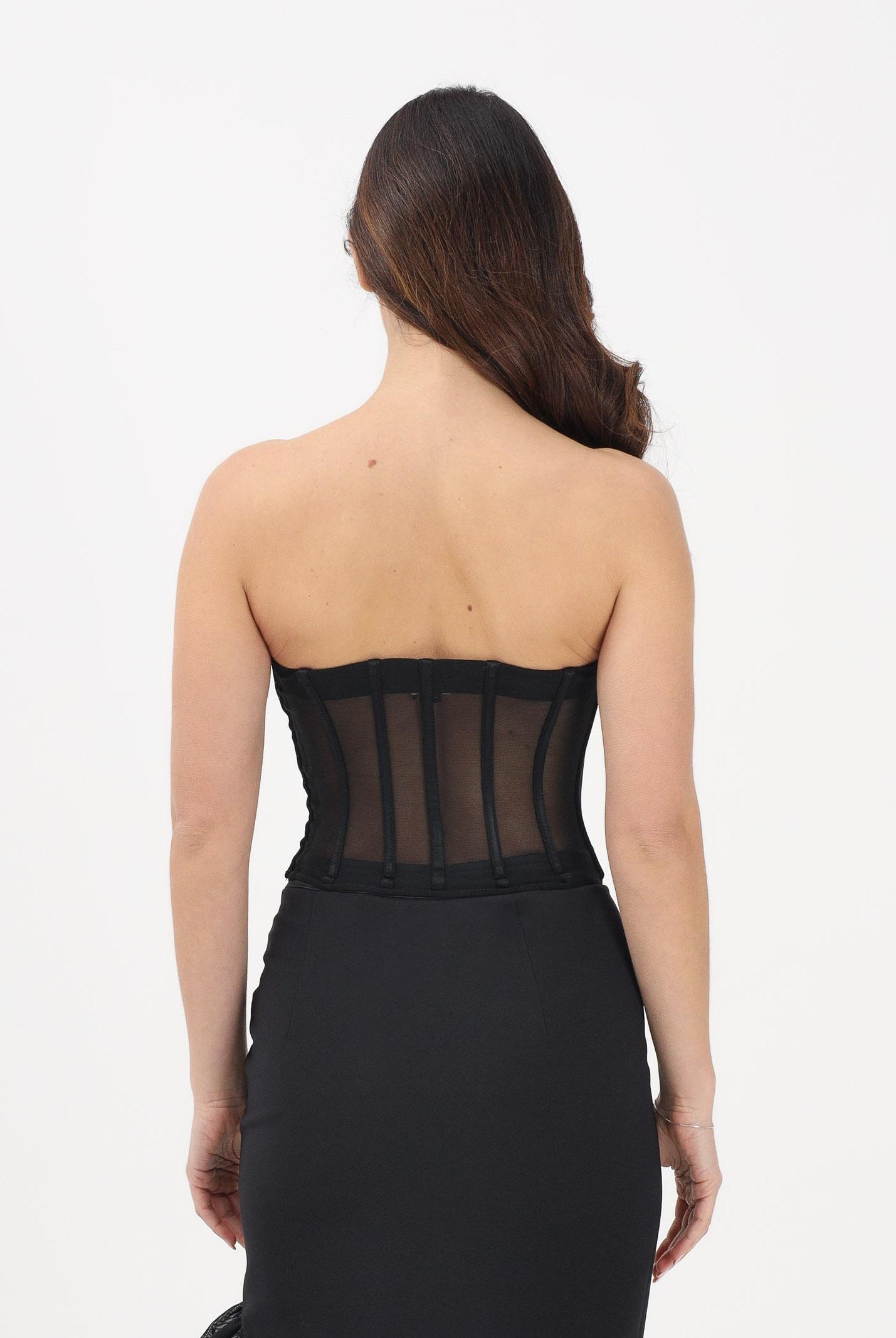 ELISABETTA FRANCHI Corpetto nero da donna in tulle TO05162E2 110 ELISABETTA FRANCHI