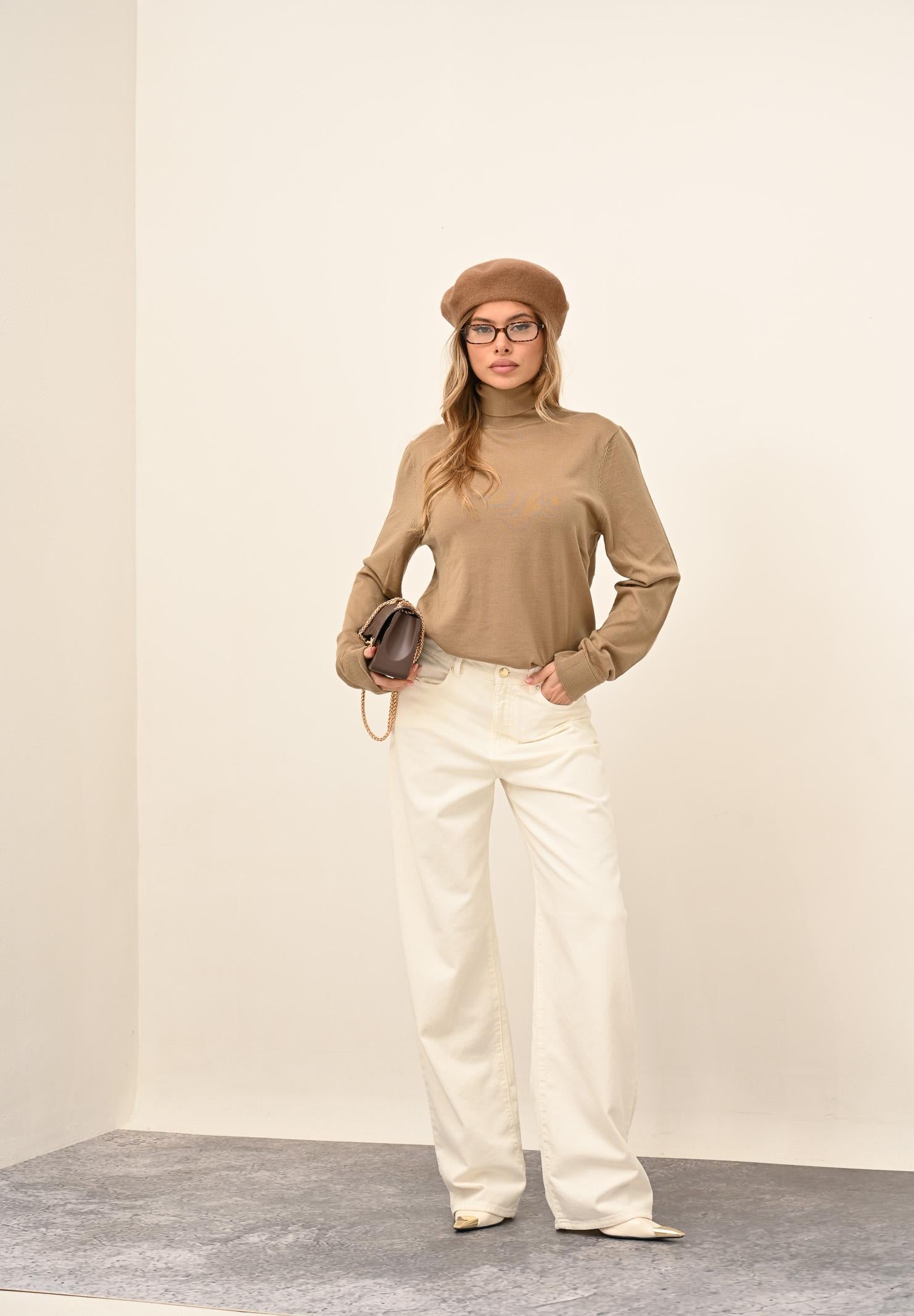 SELECTED HOMME Maglione a collo alto beige da uomo 16094653 Kelp SELECTED HOMME