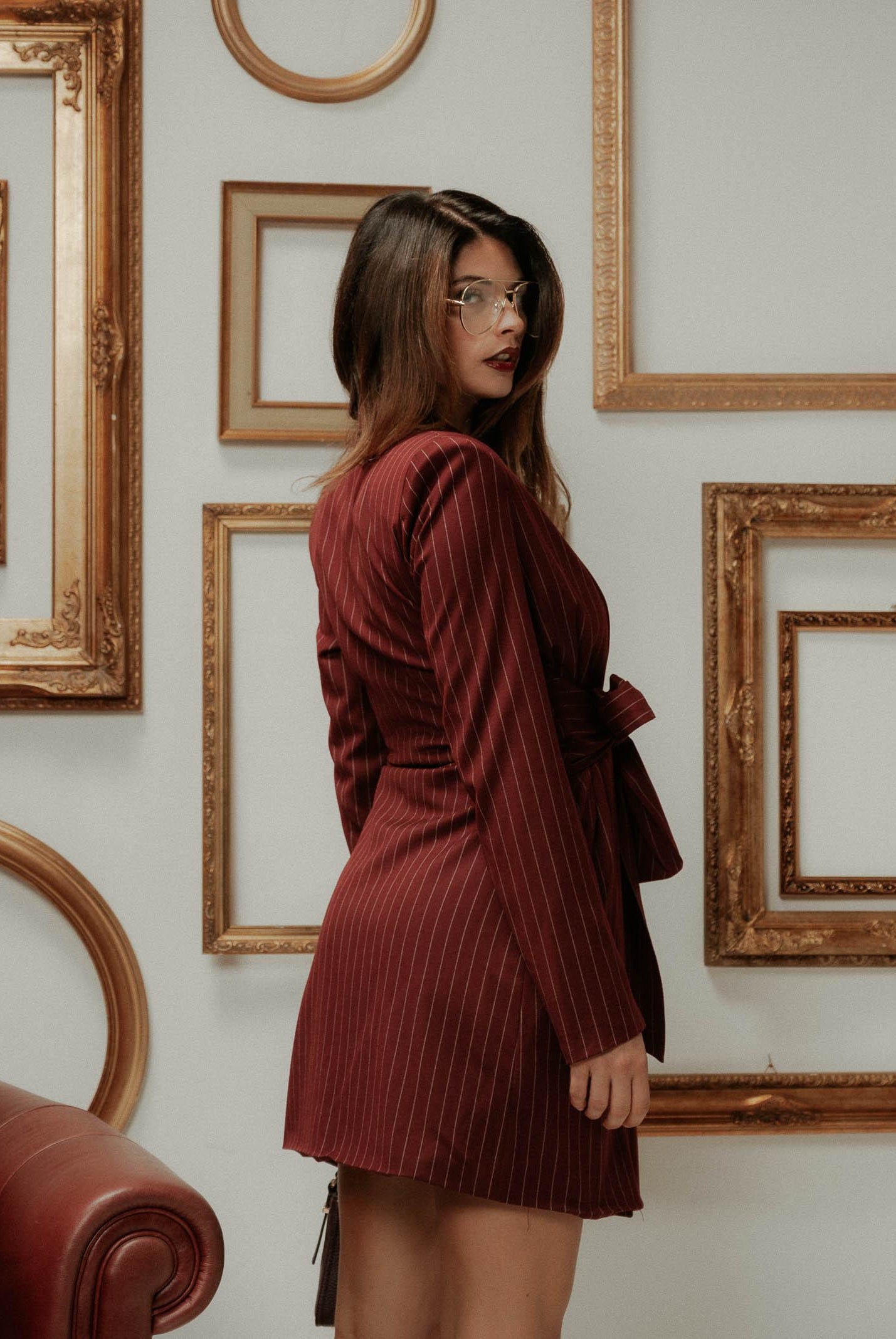 SANTAS Abito corto HÉROÏNE bordeaux da donna PV2604 BO SANTAS