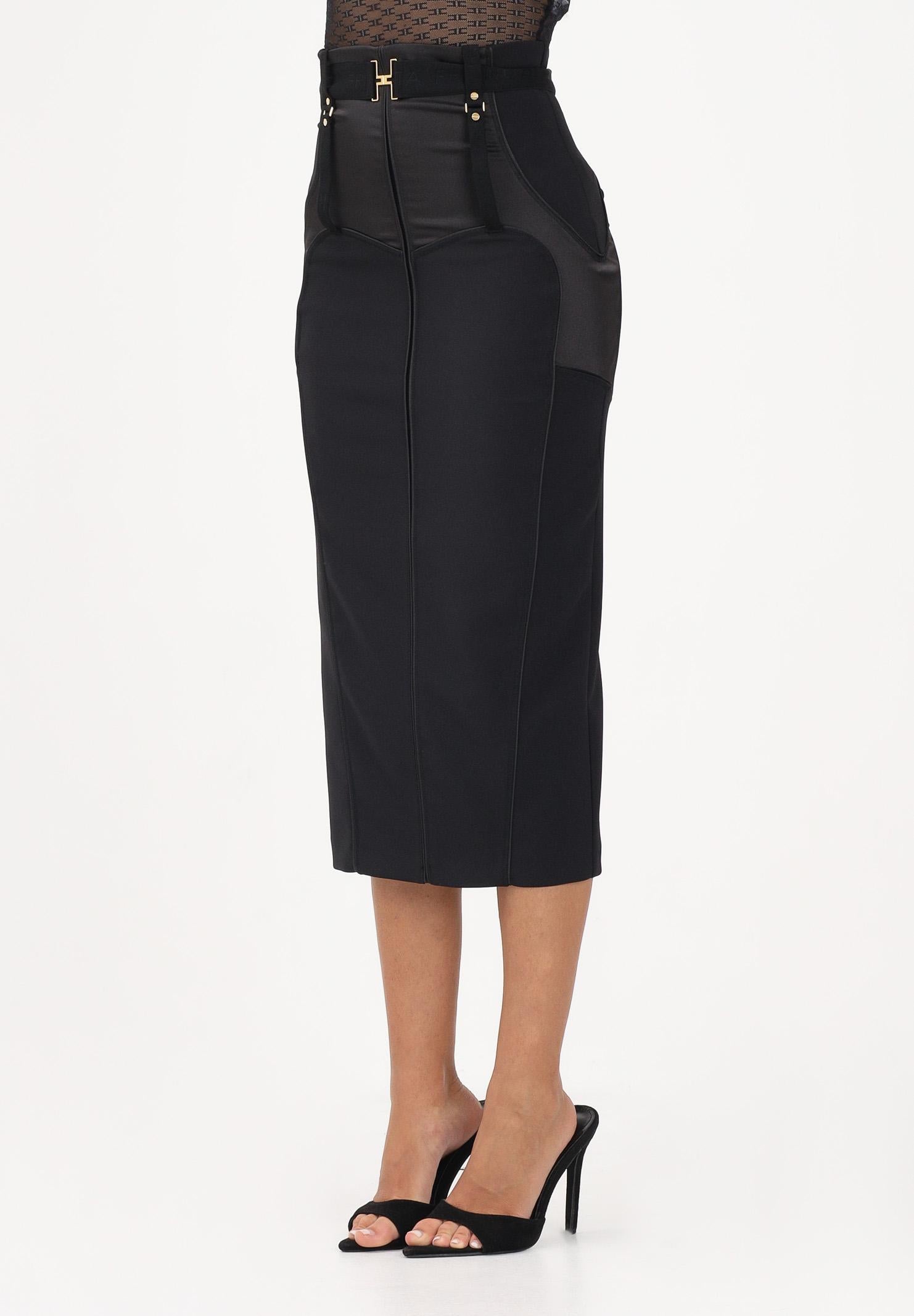ELISABETTA FRANCHI Gonna midi nera da donna dalla costruzione a bustier GO14862E2 110 ELISABETTA FRANCHI
