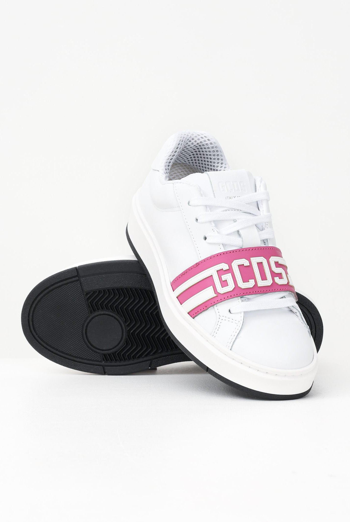 GCDS Sneakers bianche da uomo con fascia a strappo logata B1EU4204AF2 59 GCDS