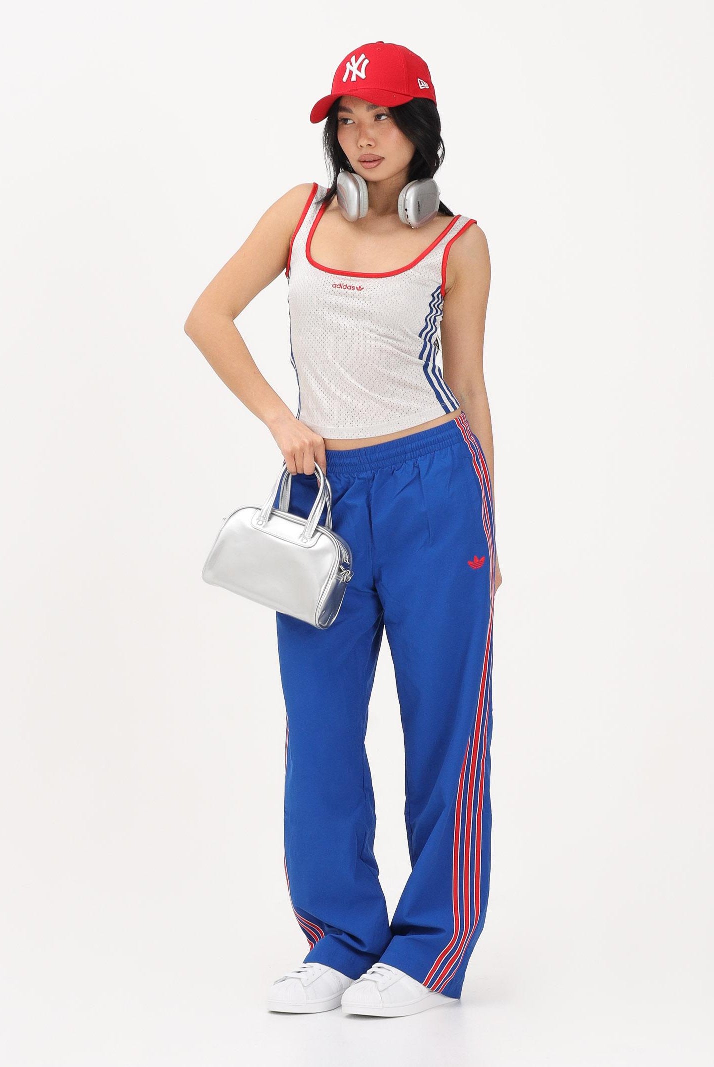 ADIDAS ORIGINALS Pantalone sportivo SST blu e rosso da donna KE2416 . ADIDAS ORIGINALS