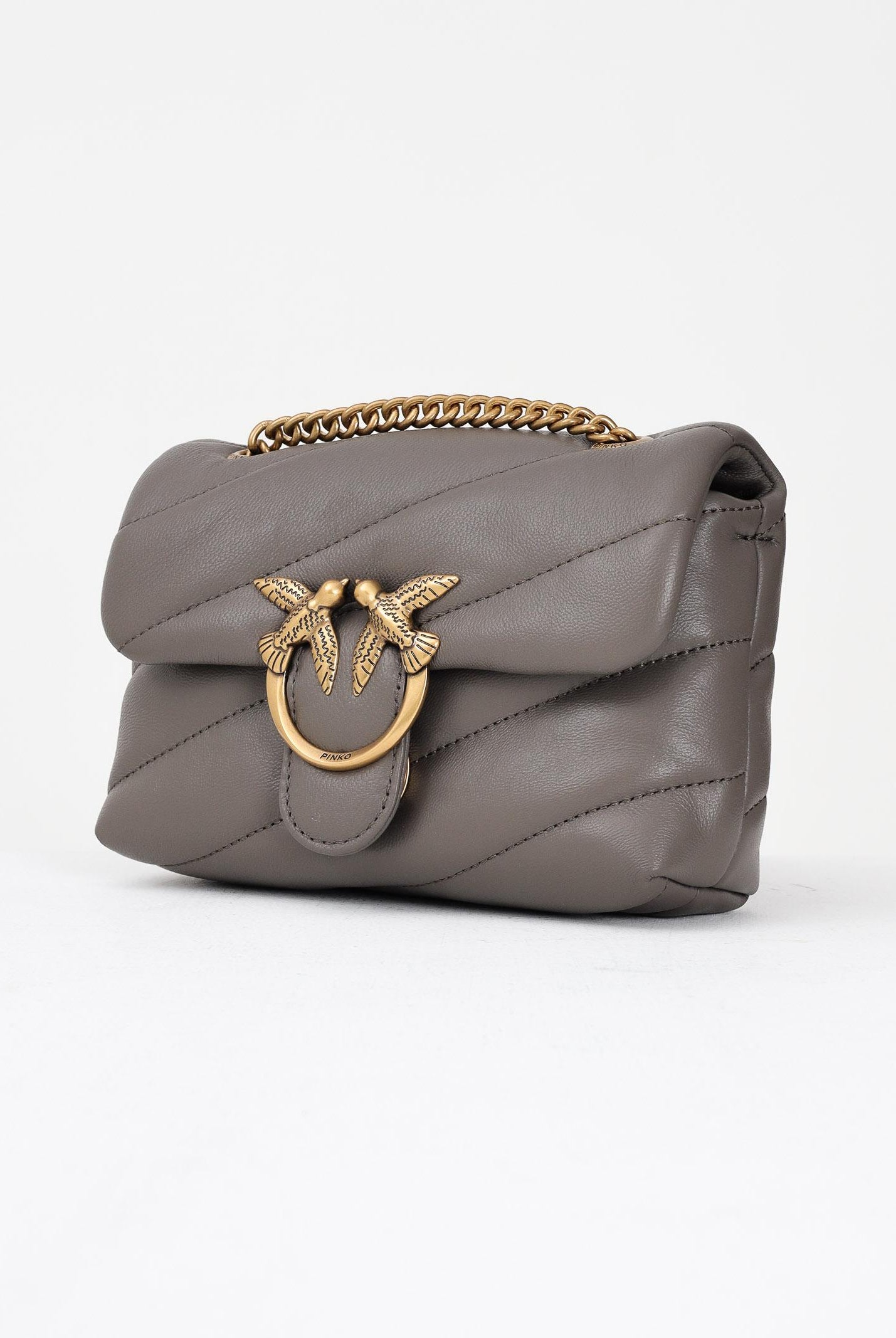 PINKO Borsa a tracolla Baby Love Bag Puff da donna in morbida nappa grigia 100040A0F2 K33Q PINKO