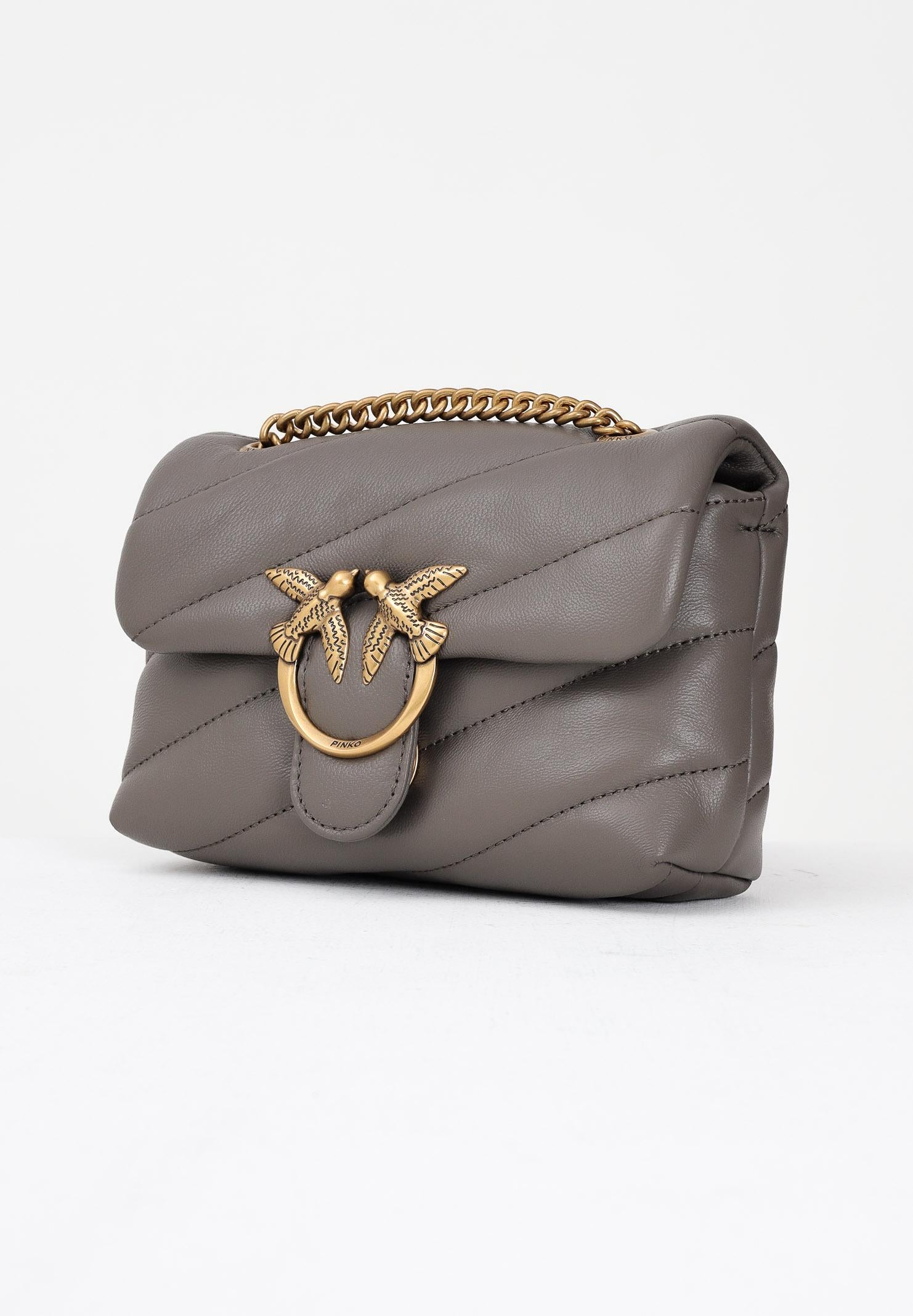 PINKO Borsa a tracolla Baby Love Bag Puff da donna in morbida nappa grigia 100040A0F2 K33Q PINKO