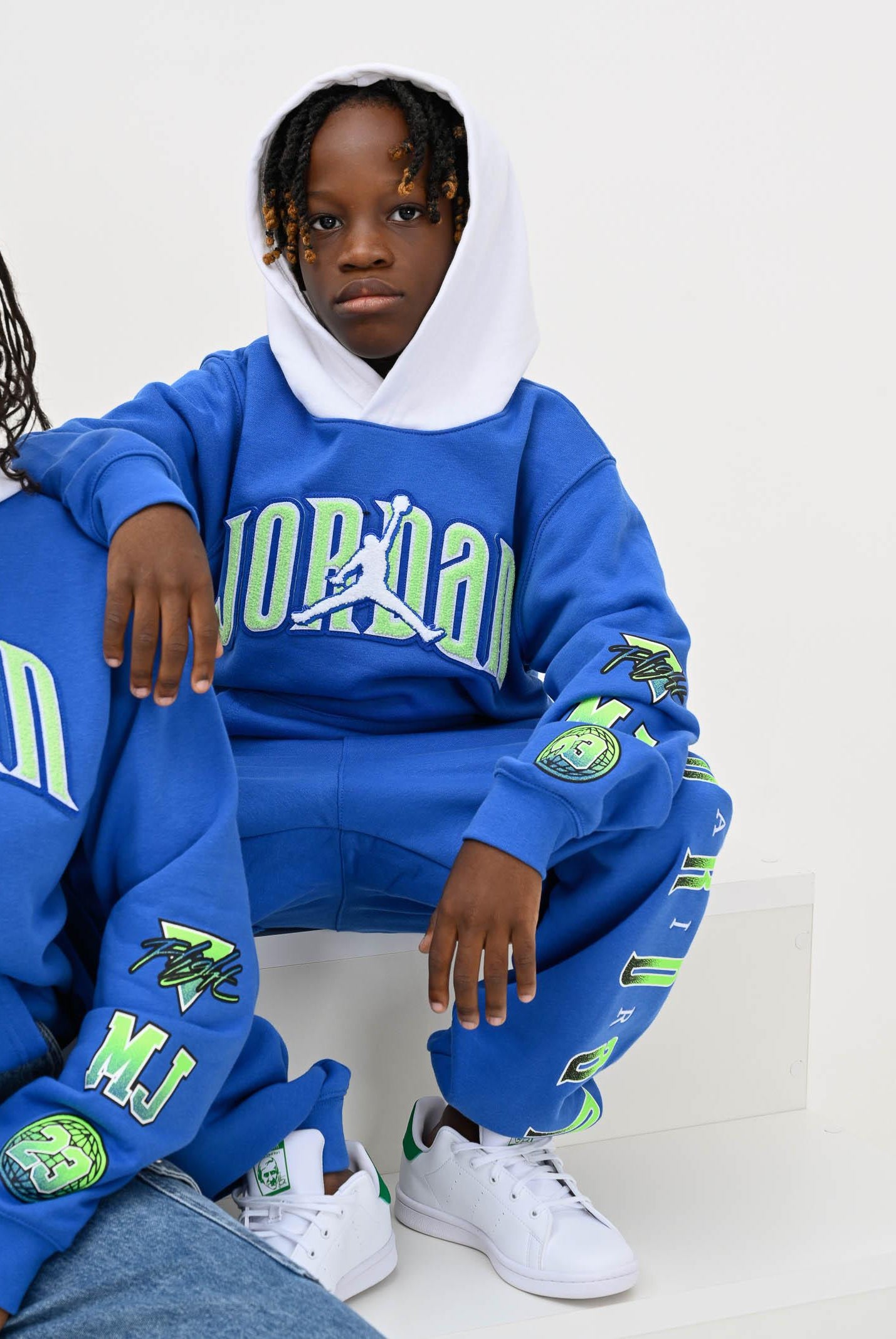 JORDAN Felpa con cappuccio GAMETIME azzurra da bambino 95F209 BB7 JORDAN