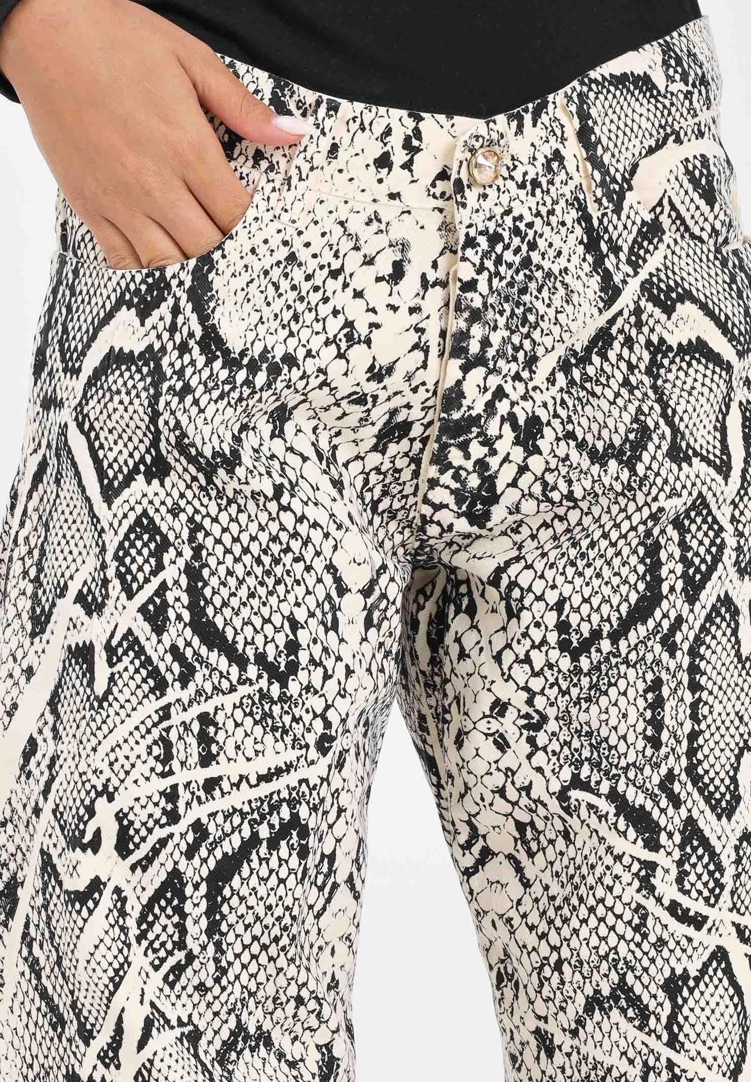 MYEM Jeans Emanuela panna da donna con stampa pitonata EMANUELA4 . MYEM