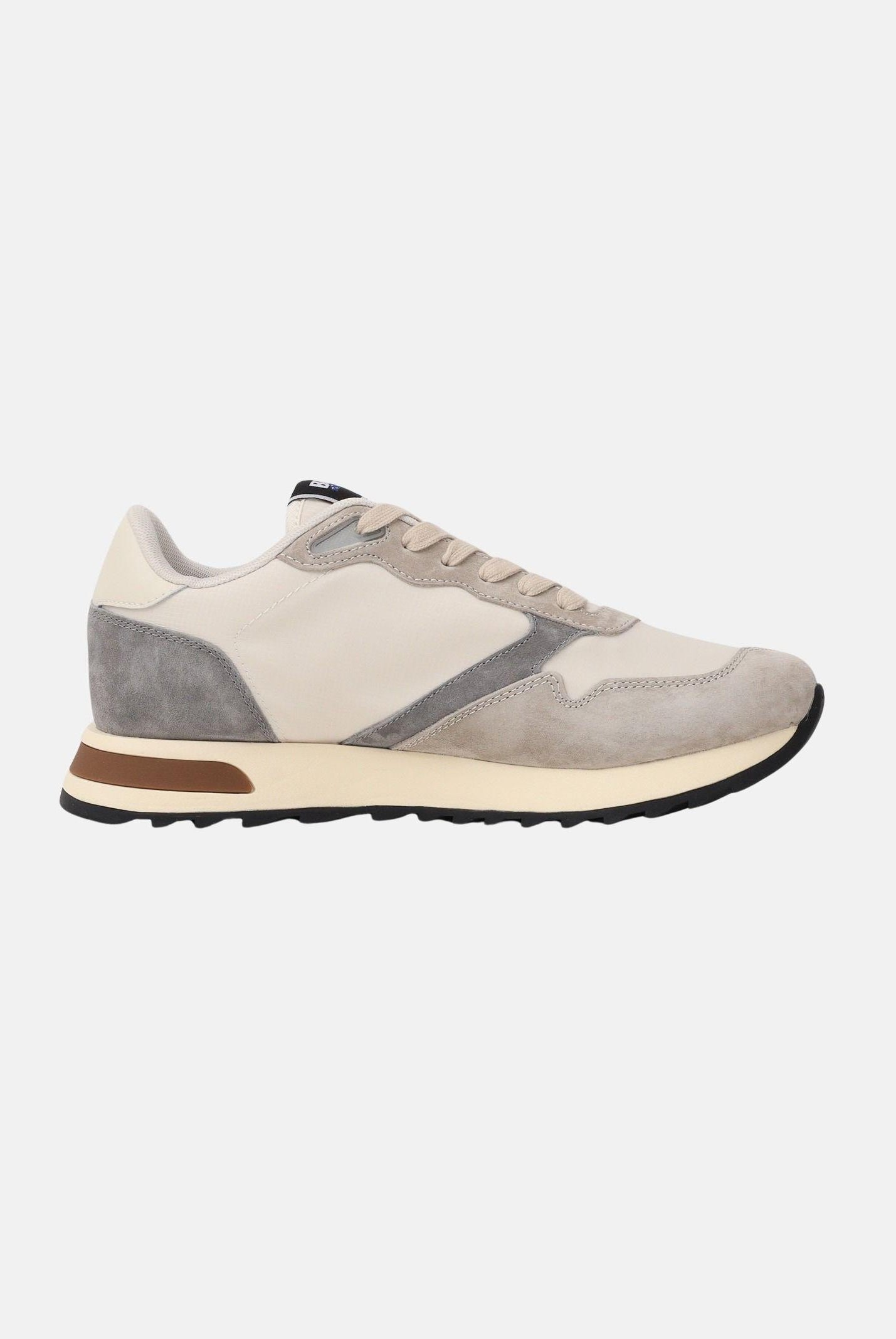 BLAUER Sneakers panna e grigie da uomo con logo S6RYDER01-NYS CRGR BLAUER