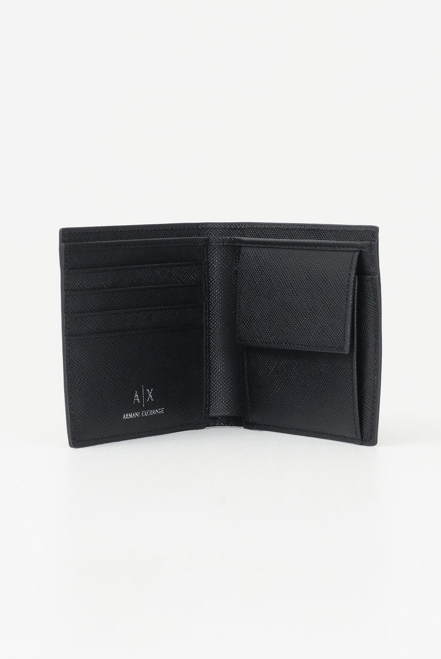 Portafogli nero da uomo con logo XM000167AF12702 UC001 ARMANI EXCHANGE