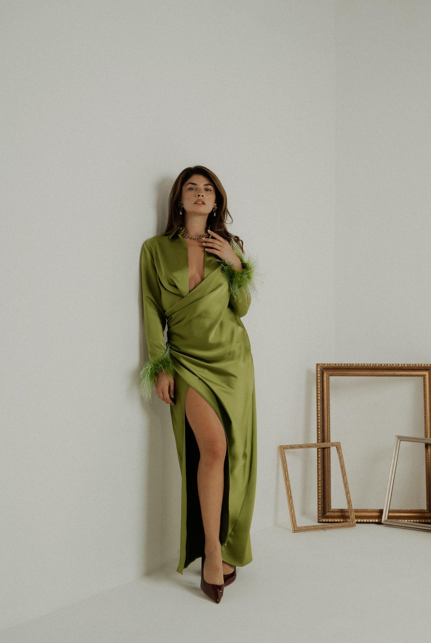 SANTAS Abito lungo DIVINE verde da donna PV2614 VE SANTAS