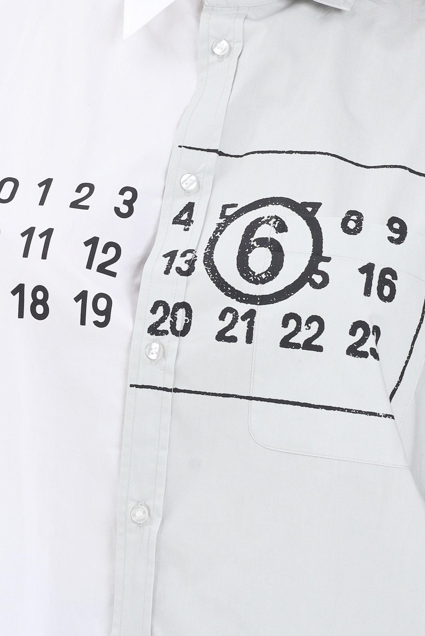 MAISON MARGIELA Camicia a manica lunga bianca e grigia per donna, ragazzi e bambini con stampa logo M60860MM014 M6C36 MAISON MARGIELA