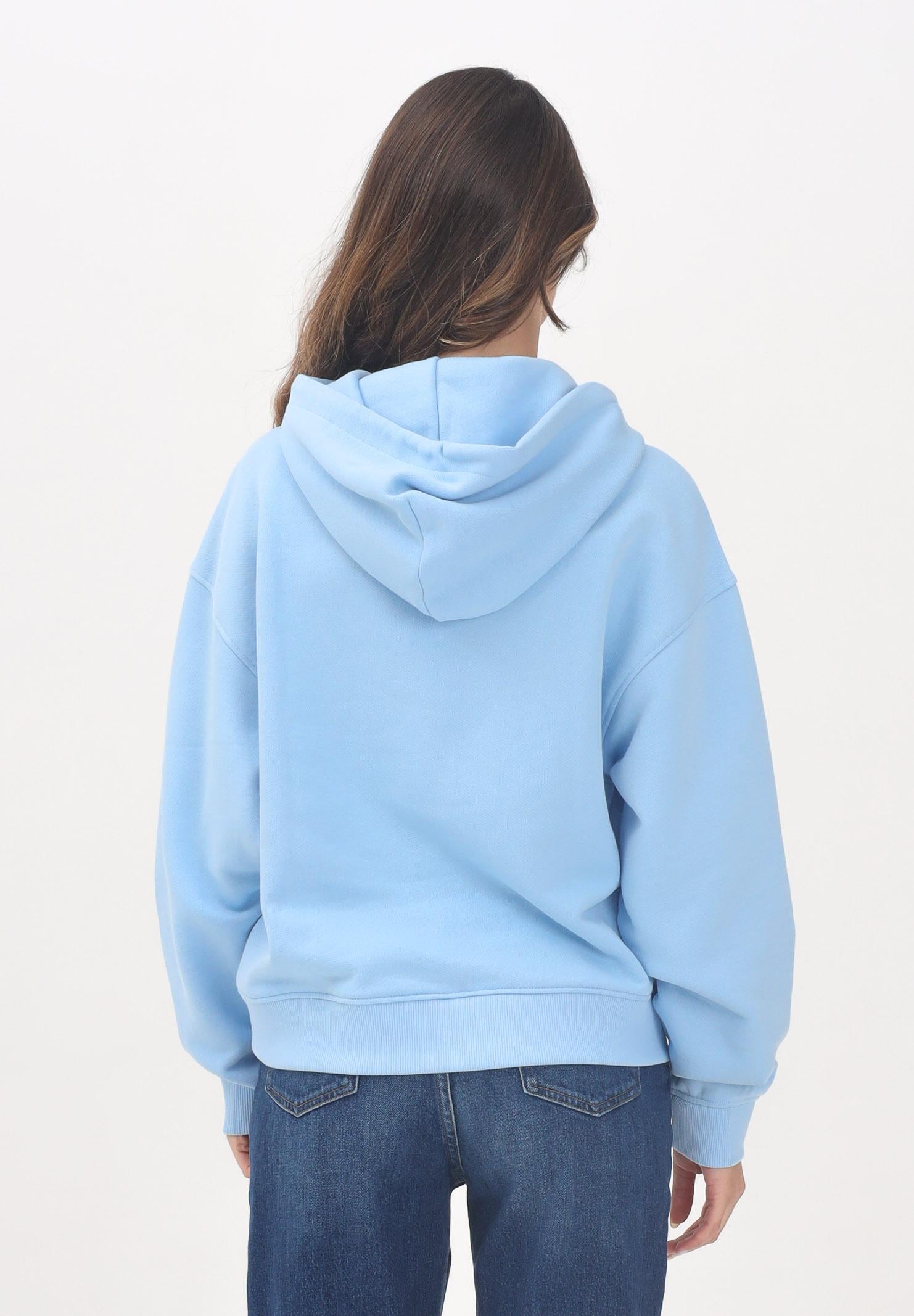 TOMMY JEANS Felpa con cappuccio azzurra da donna rifinita da logo DW0DW19414C1T TOMMY JEANS
