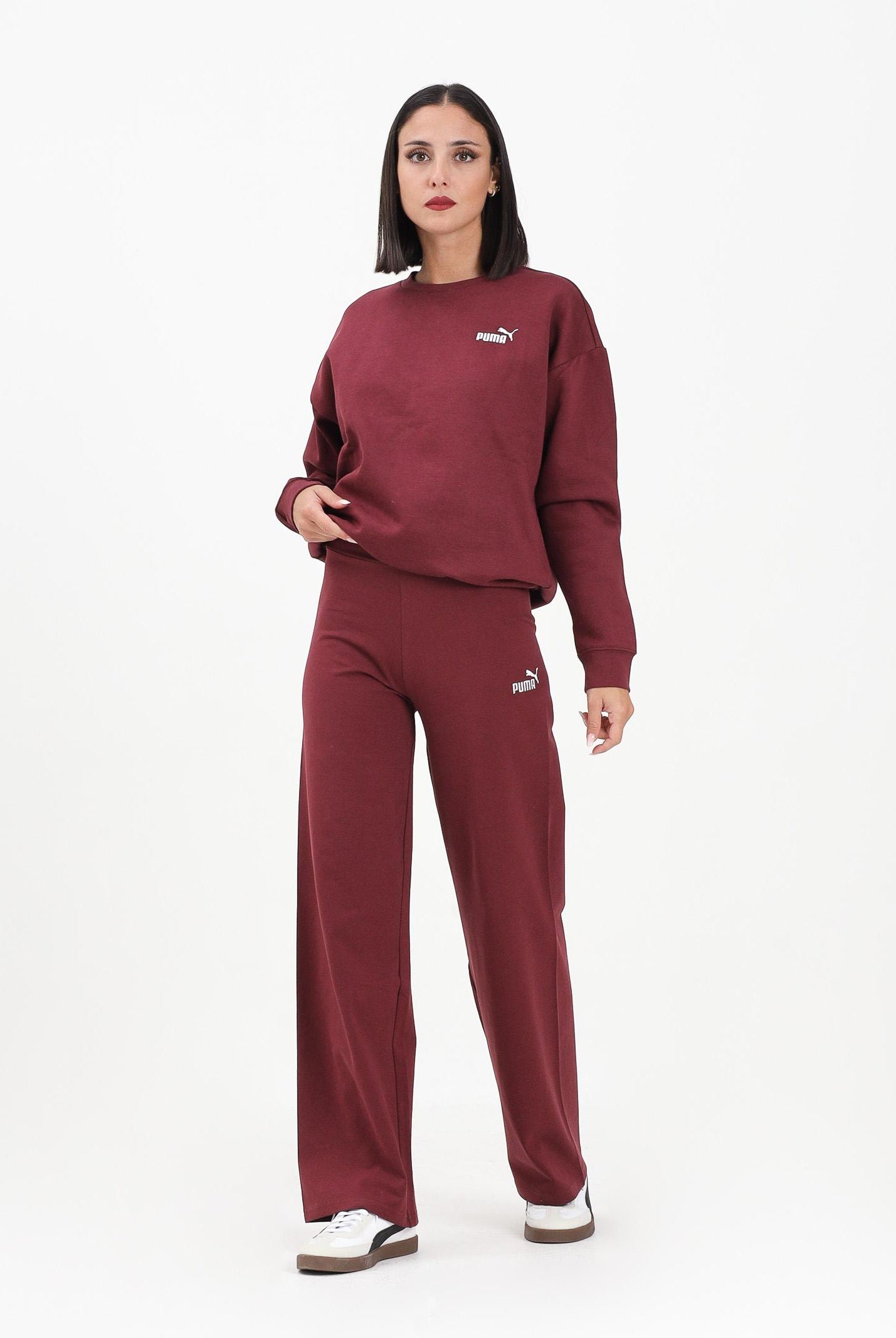 PUMA Pantalone sportivo ESS N. 1 bordeaux da donna con logo 682429 96 PUMA