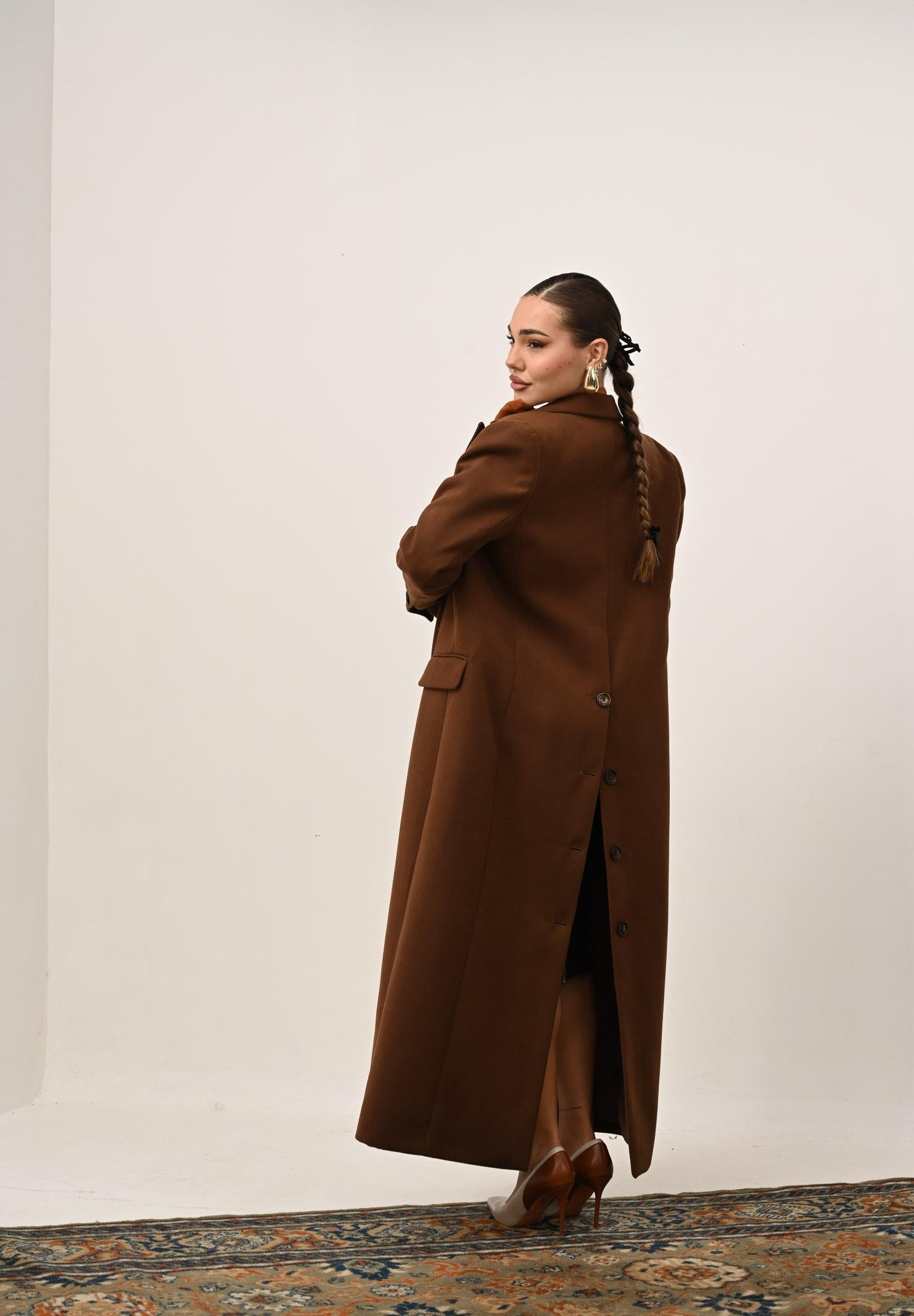 MAR DE MARGARITAS Cappotto lungo Melany marrone da donna MMABW01431 MA03 Mar de margaritas