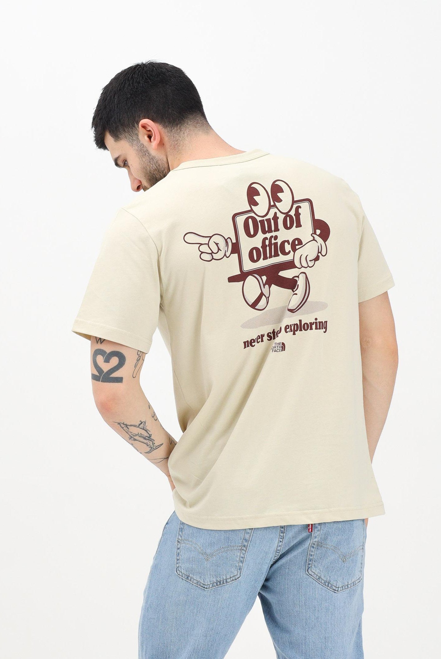 THE NORTH FACE T-shirt a manica corta Relaxed Cartoon beige da uomo NF0A8C303X41 THE NORTH FACE