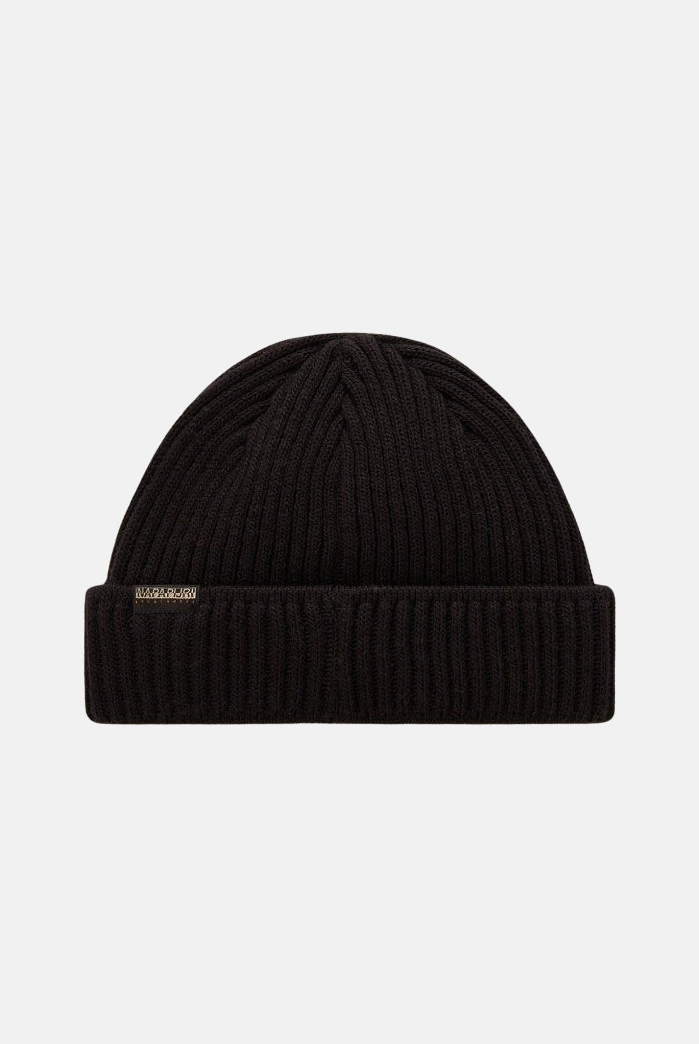 NP0A4HXM0411. Berretto di lana nero per uomo e donna con logo NP0A4HXM0411 NAPAPIJRI