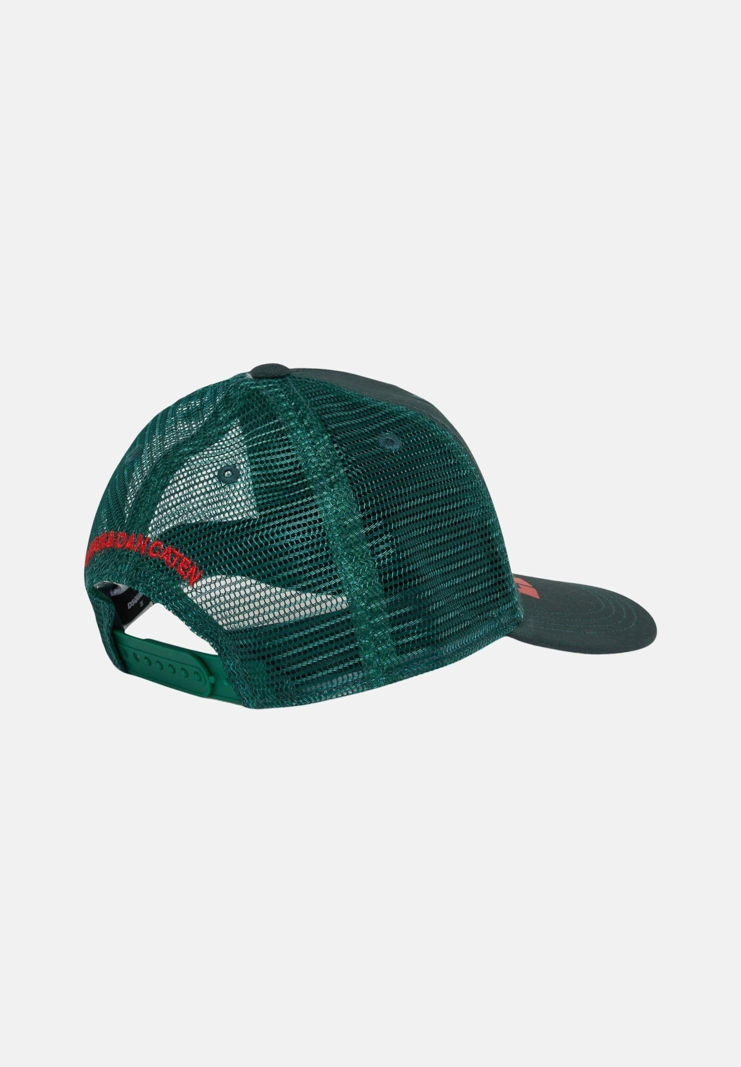DSQUARED2 Cappello con visiera verde per uomo e donna con logo e toppe DQ3252D00YT DQ522 DSQUARED2