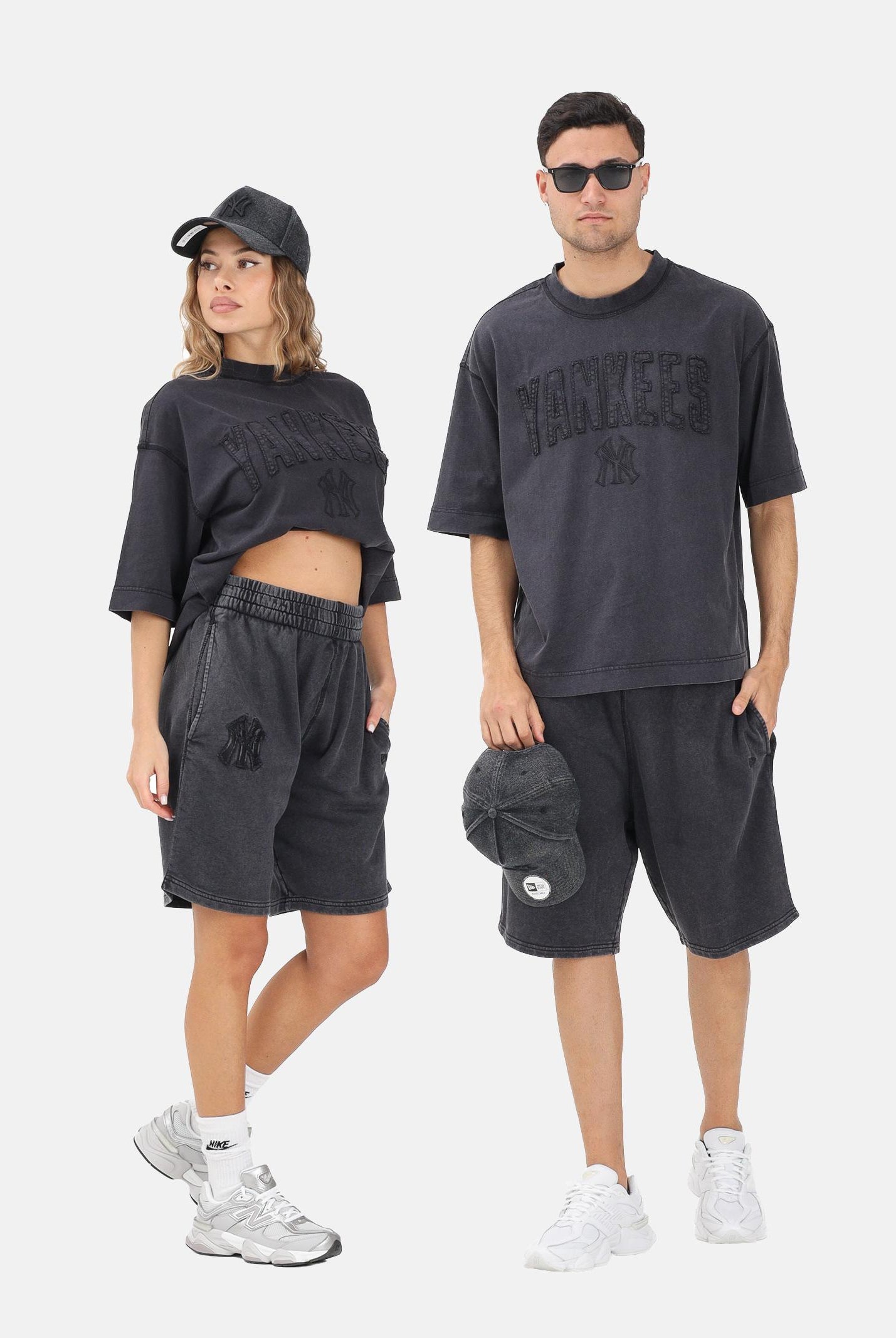 NEW ERA Shorts sportivo MLB Washed New York Yankees nero per uomo e donna 60771649 . NEW ERA