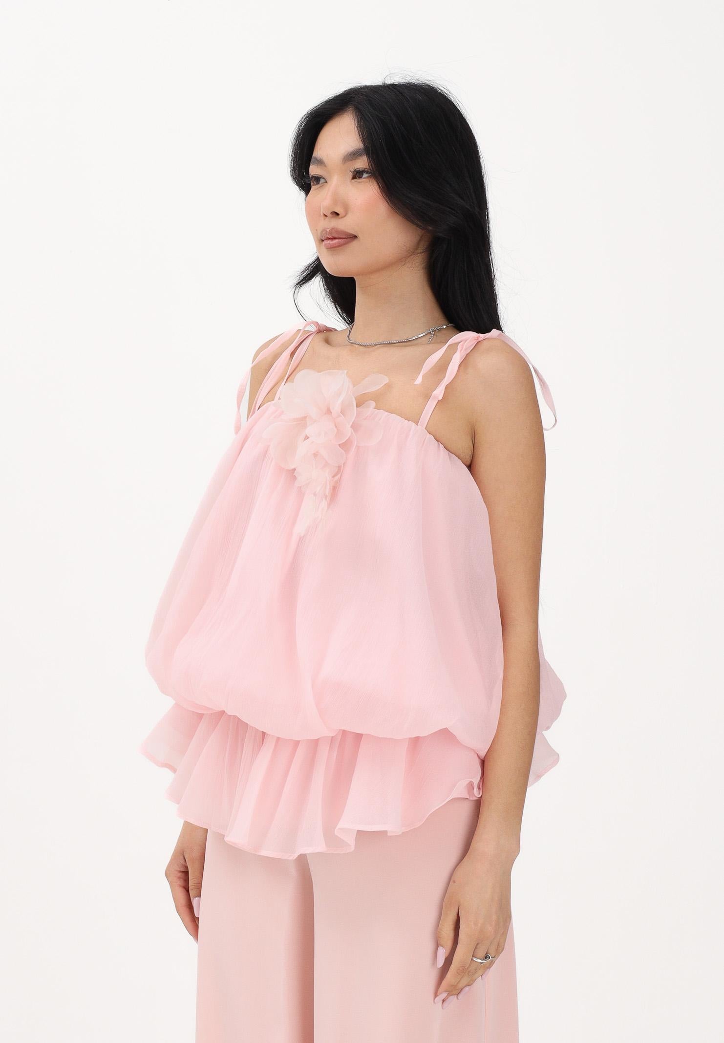 ODI ODI Top rosa da donna con applicazione fiore RECCO120S6 G8 ODI ODI