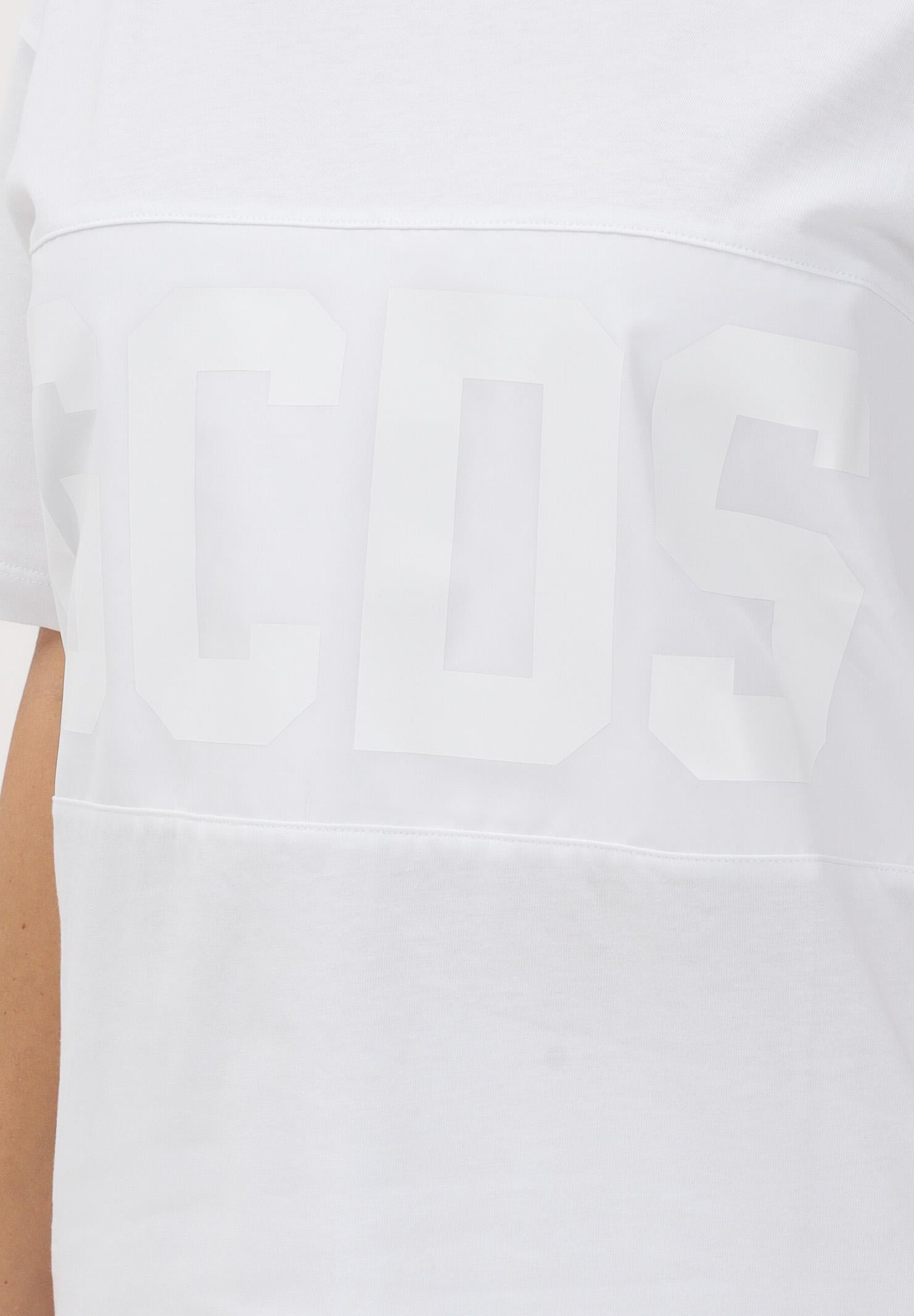 GCDS T-shirt a manica corta bianca per donna, ragazzi e bambini con logo Z0UJQC597J105 100A GCDS