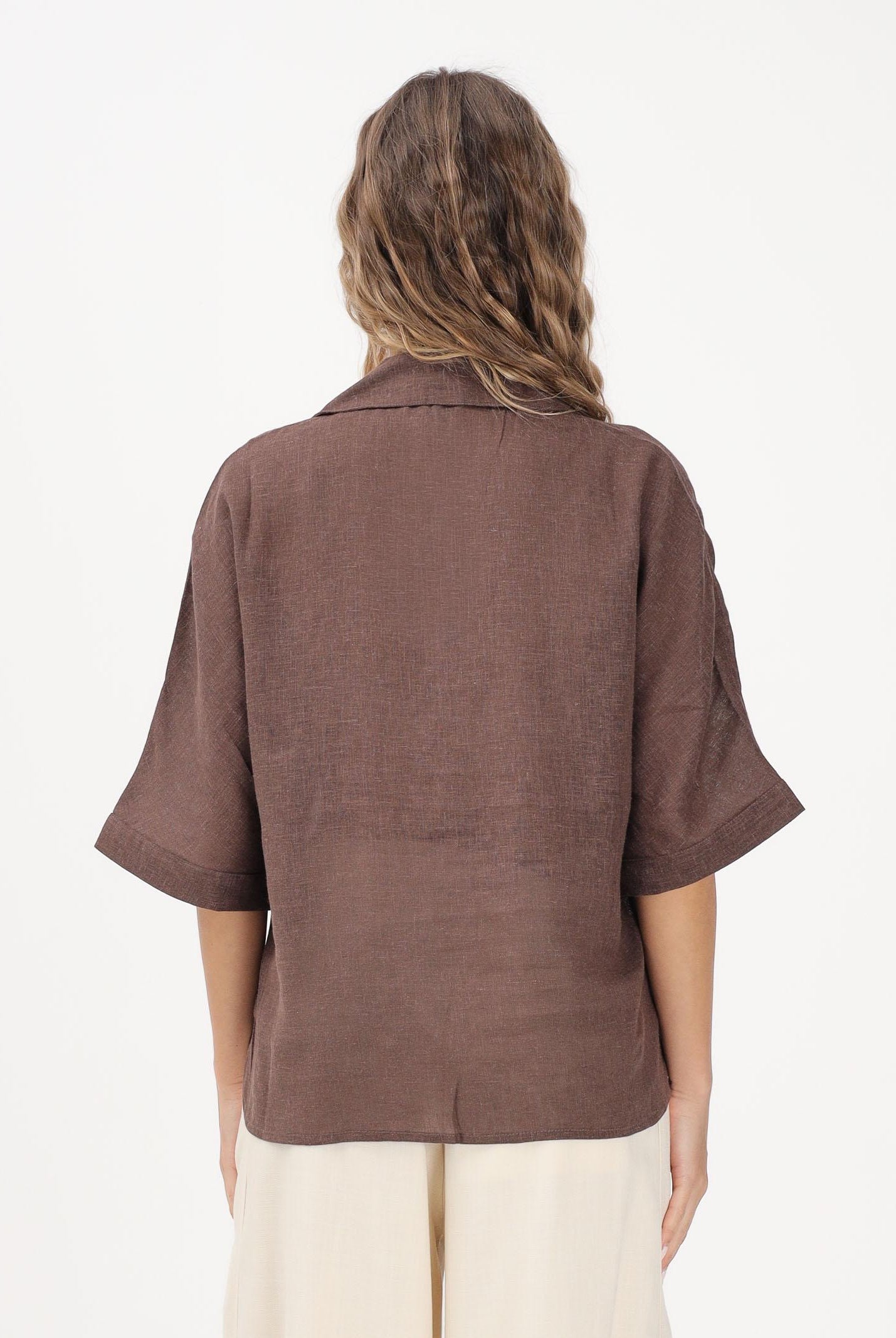 ONLY Camicia a manica corta marrone da donna 15314215 CHMA ONLY