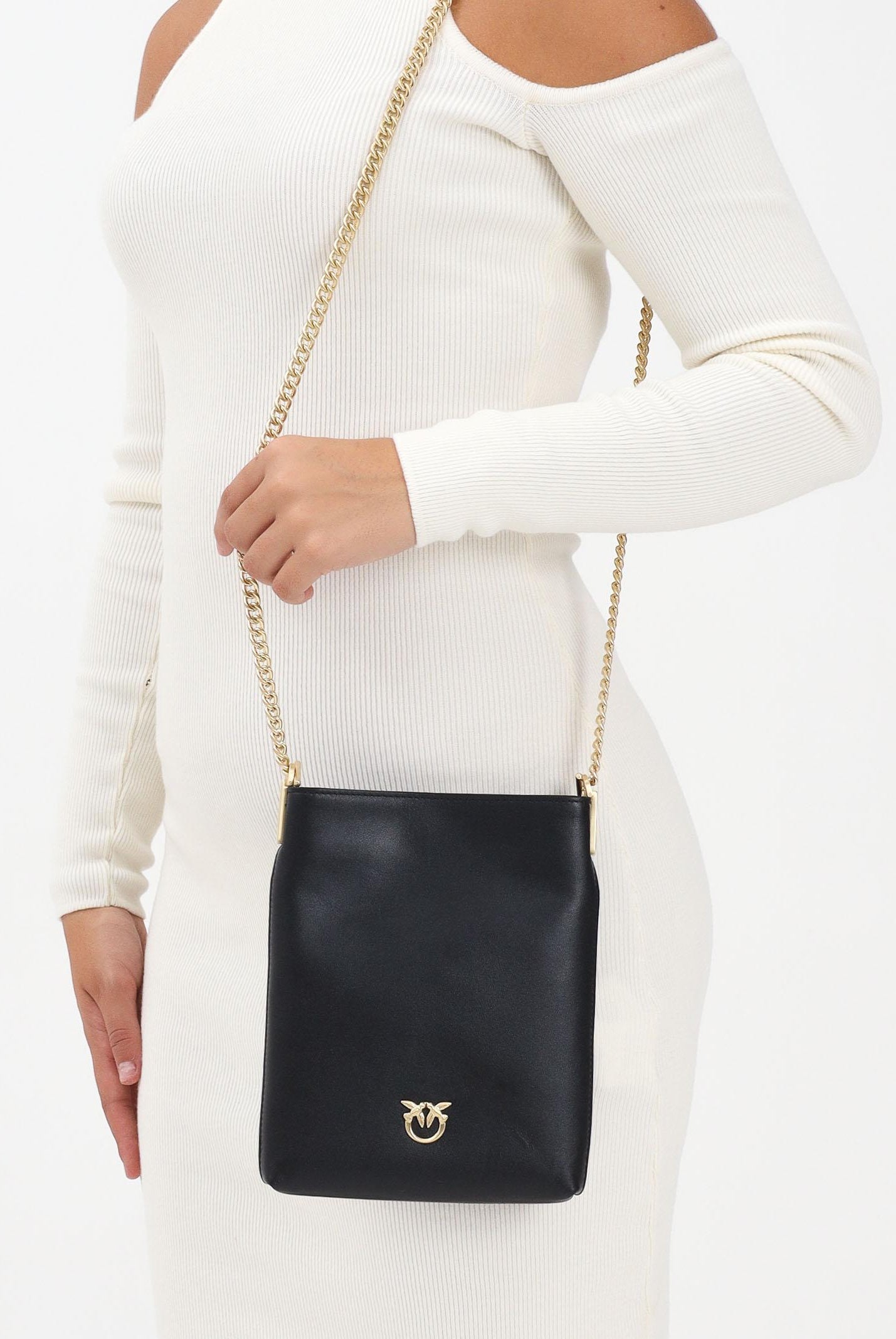 PINKO Borsa a tracolla nera da donna dalla forma a secchiello 105352A0QO Z99V PINKO