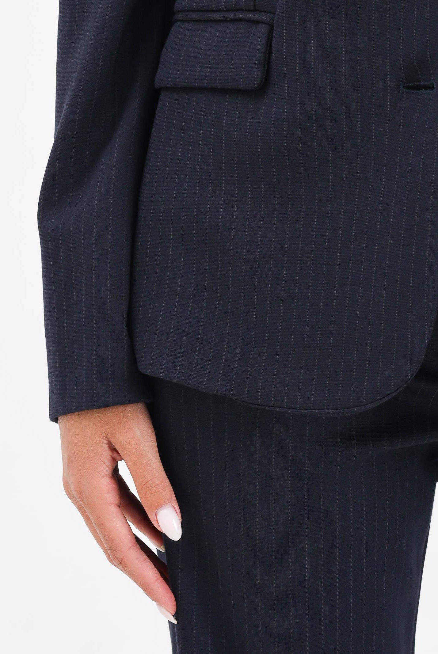 VICOLO Giacca blu da donna con motivo gessato TF0143 FFBL VICOLO