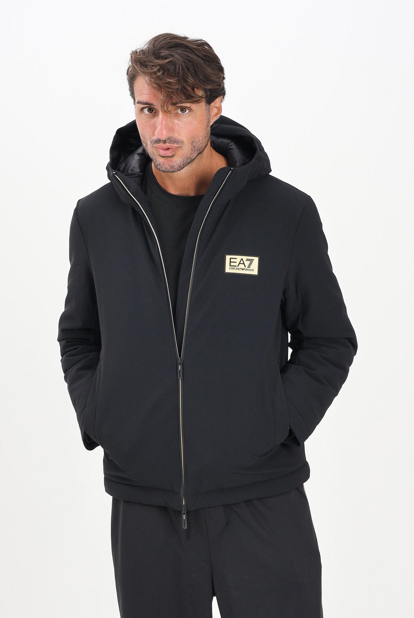 EA7 Piumino nero da uomo con logo 7M001020AF13563 UC001 EA7