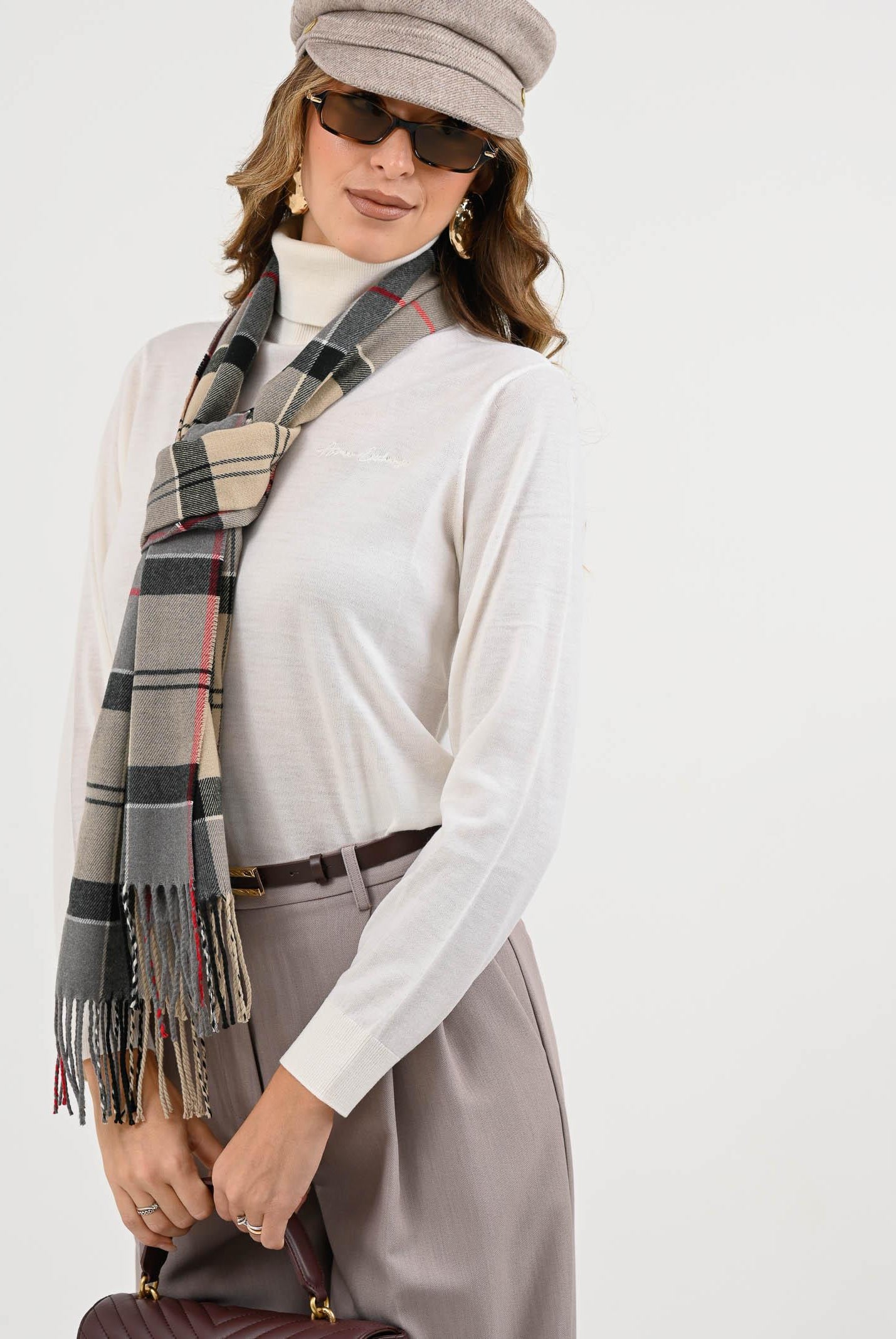 BARBOUR Sciarpa Galingale tartan panna per uomo e donna 252MUSC0300 TN31 BARBOUR