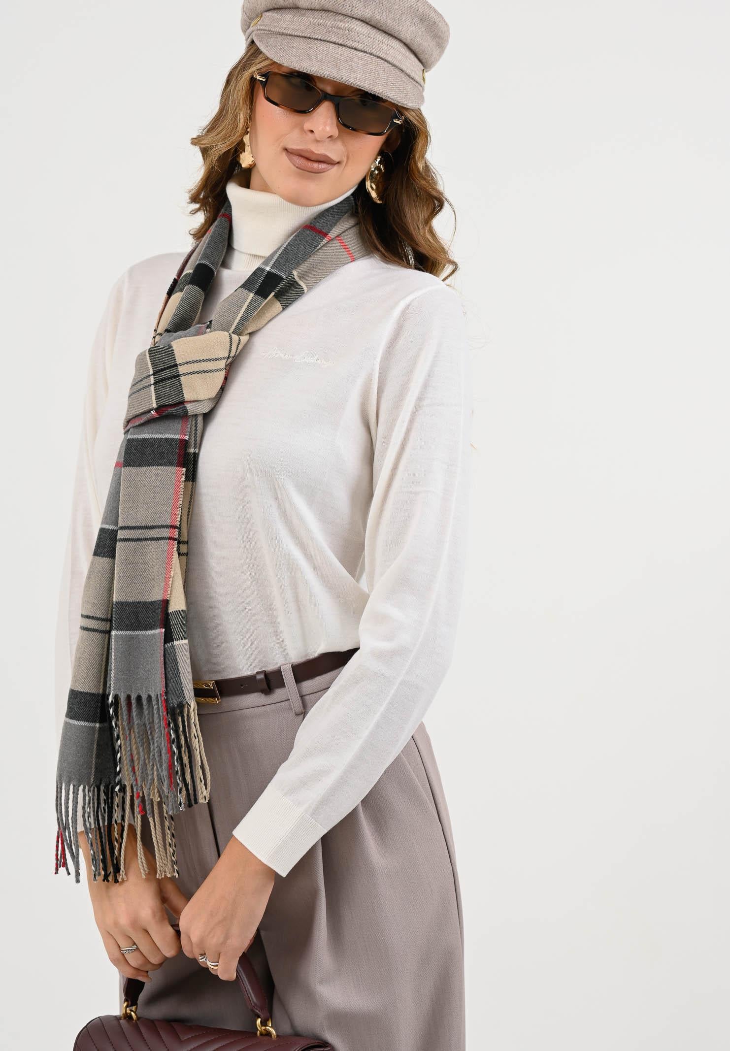 BARBOUR Sciarpa Galingale tartan panna per uomo e donna 252MUSC0300 TN31 BARBOUR