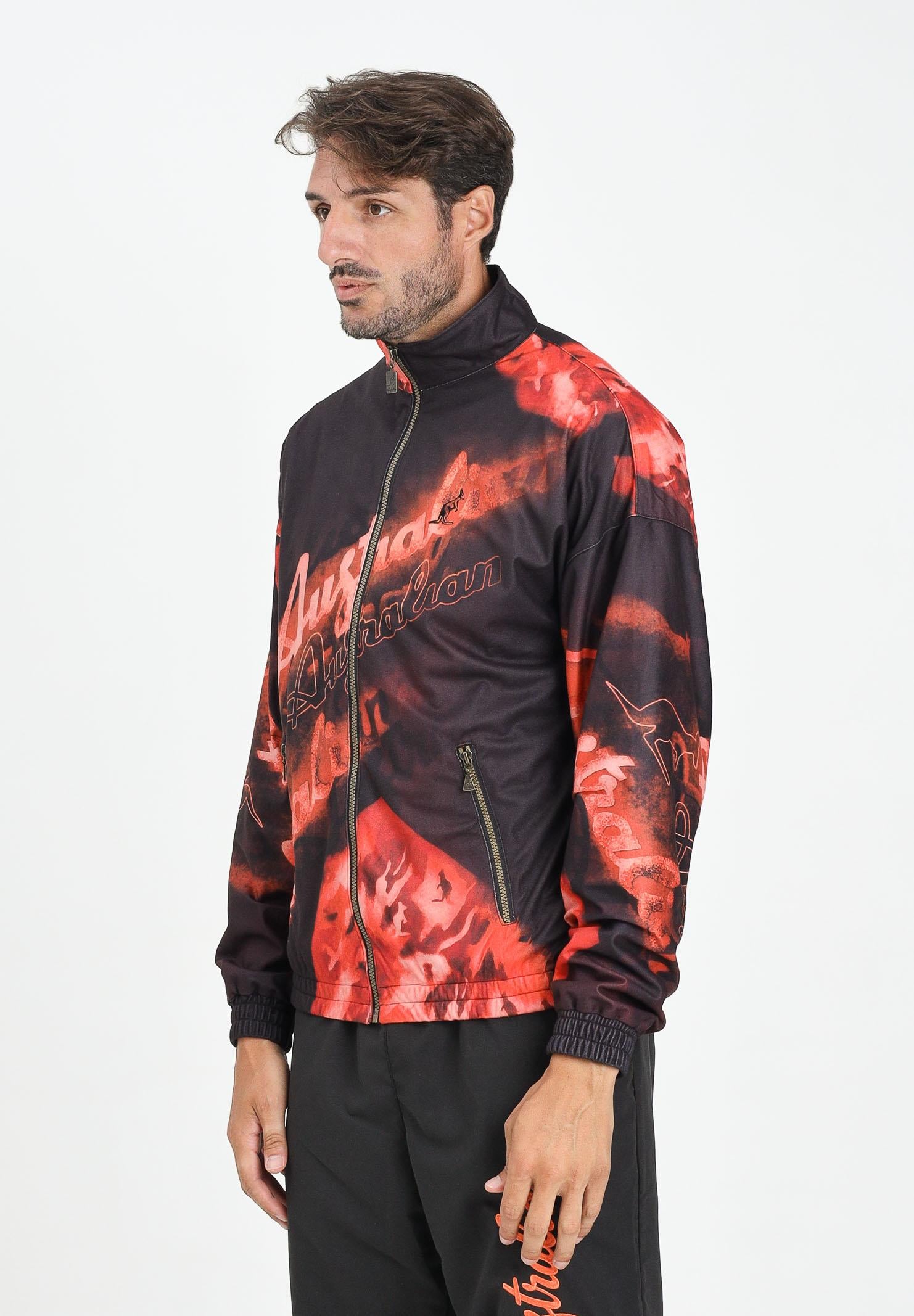 AUSTRALIAN Giacca a vento Rust Printed nera e rossa da uomo ARUGC0021RUST01 149 AUSTRALIAN