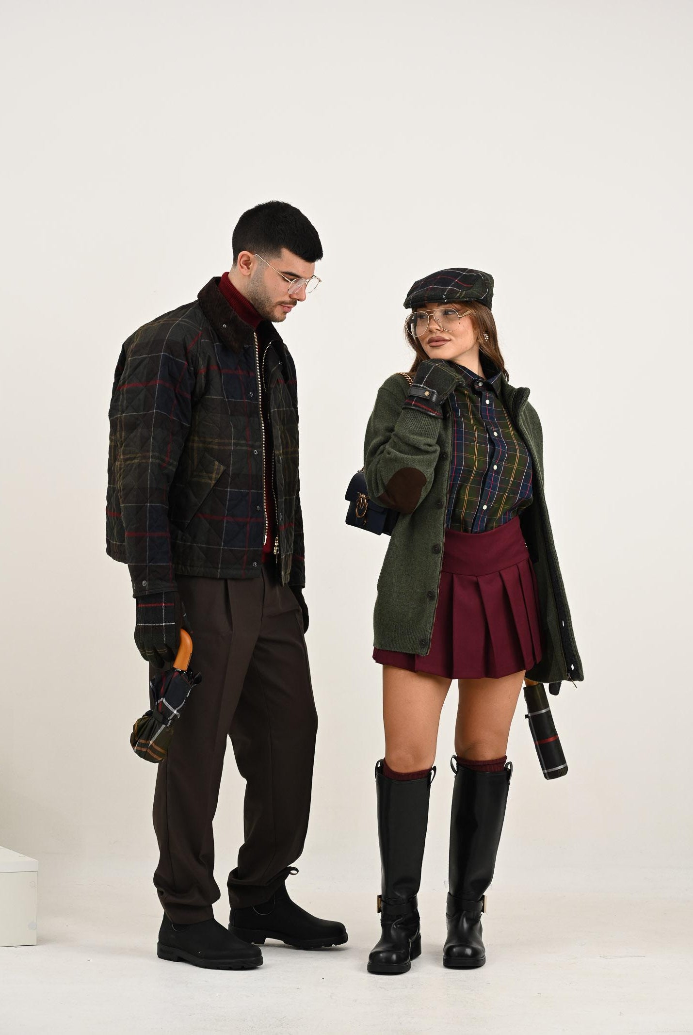 BARBOUR Guanti Newbrough Tartan marroni per uomo e donna 242-MGL0051MGL TN11 BARBOUR