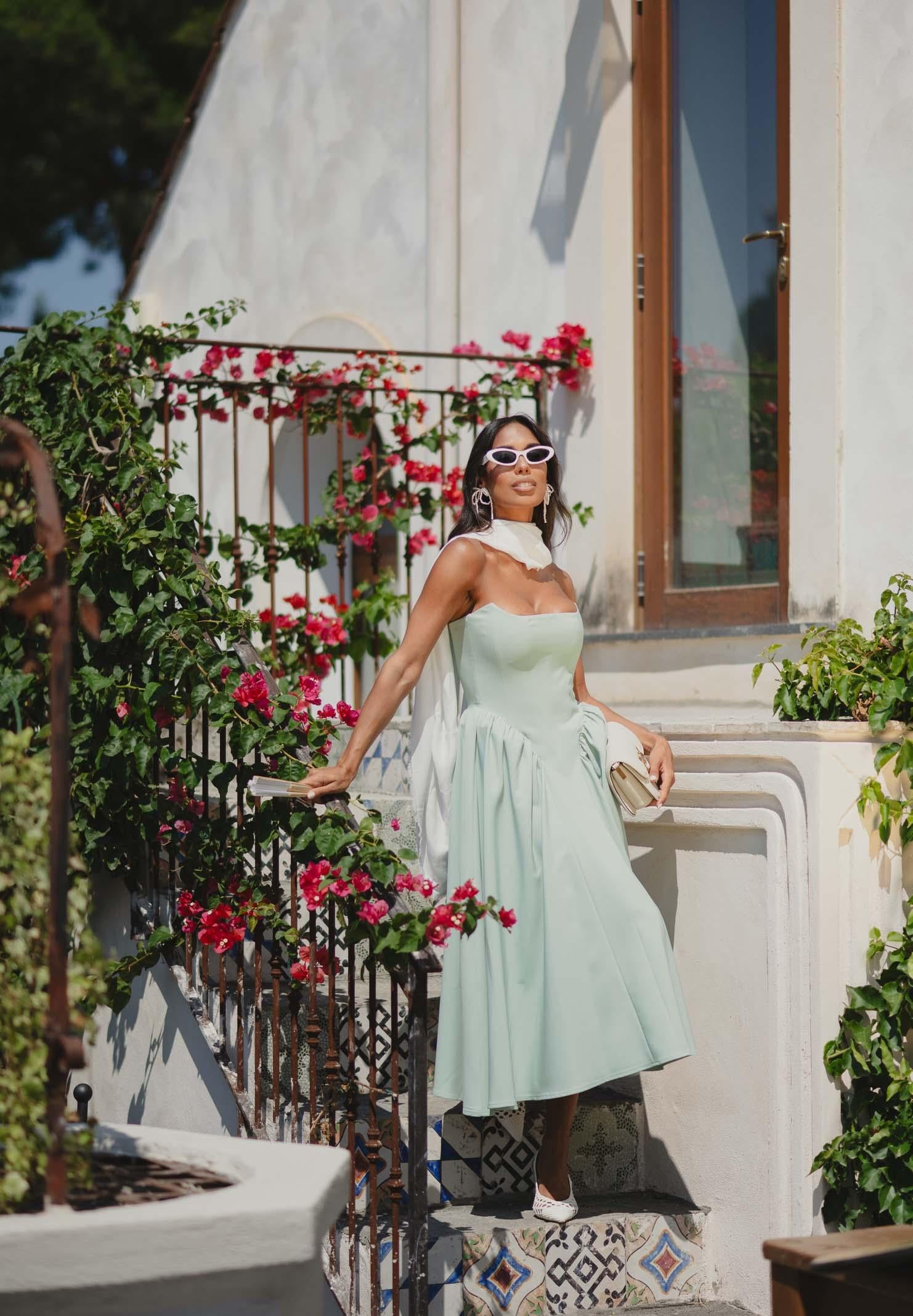 SANTAS Abito midi MARSHMALLOW verde menta da donna PV2509 VERDE SANTAS