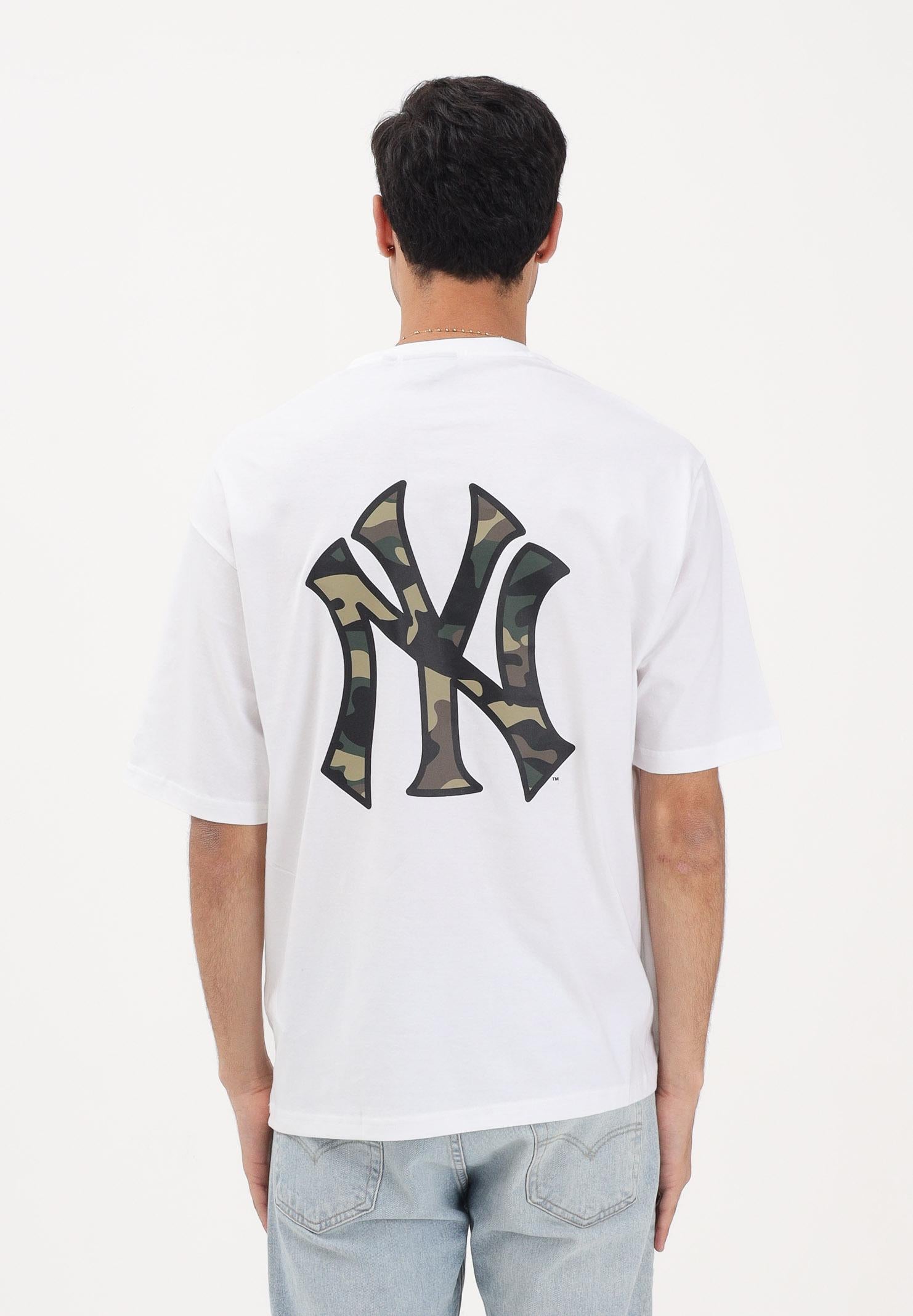 NEW ERA T-shirt a manica corta Oversized New York Yankees MLB Infill bianca per uomo e donna 60856215 . NEW ERA